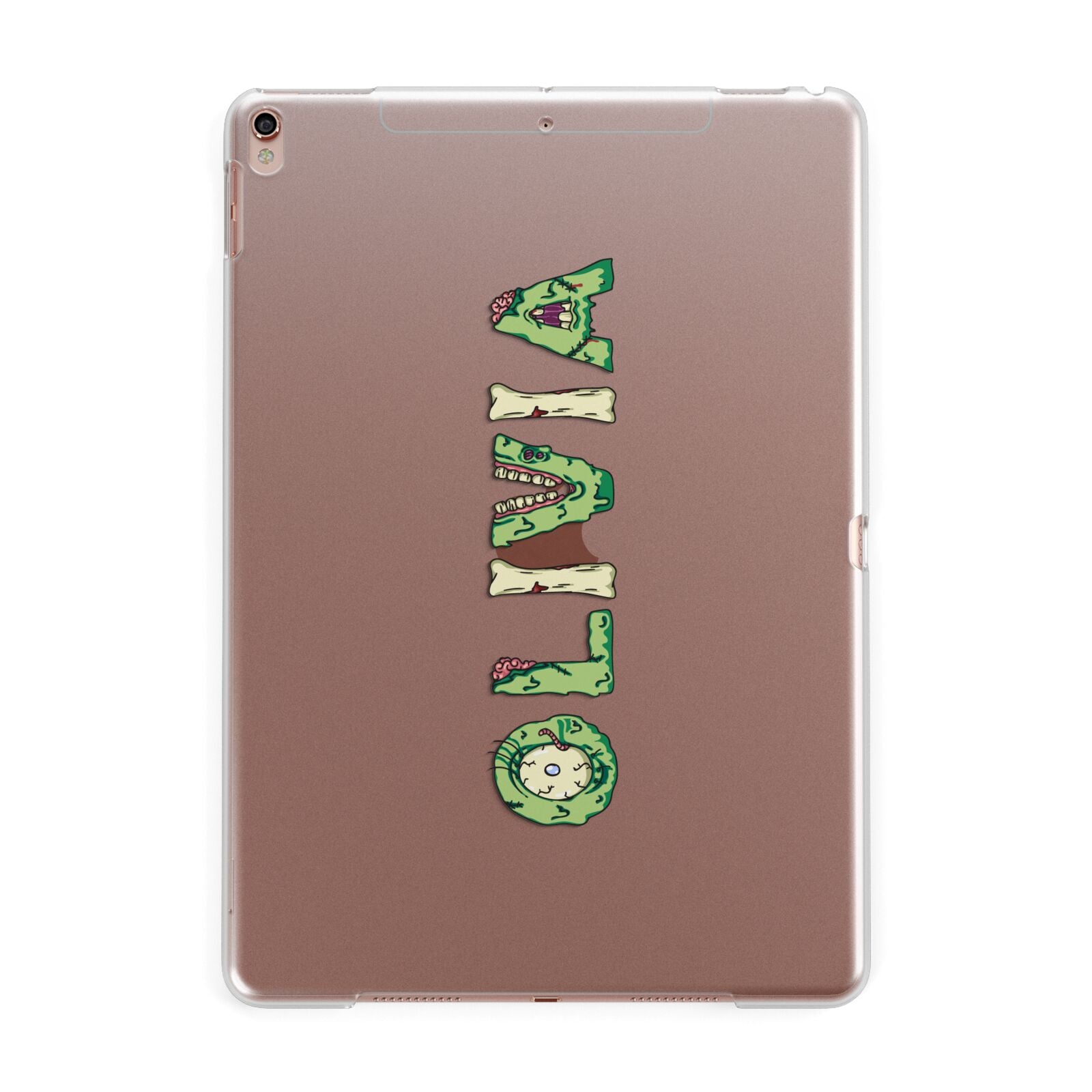 Customised Name Zombie Apple iPad Rose Gold Case