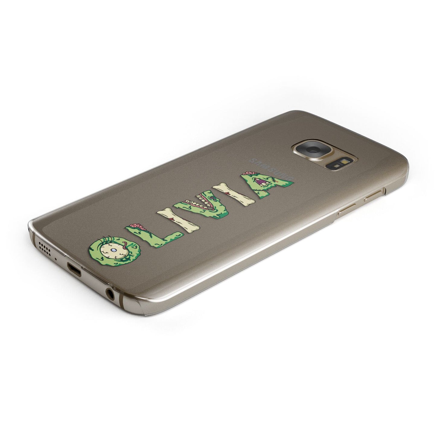 Customised Name Zombie Protective Samsung Galaxy Case Angled Image