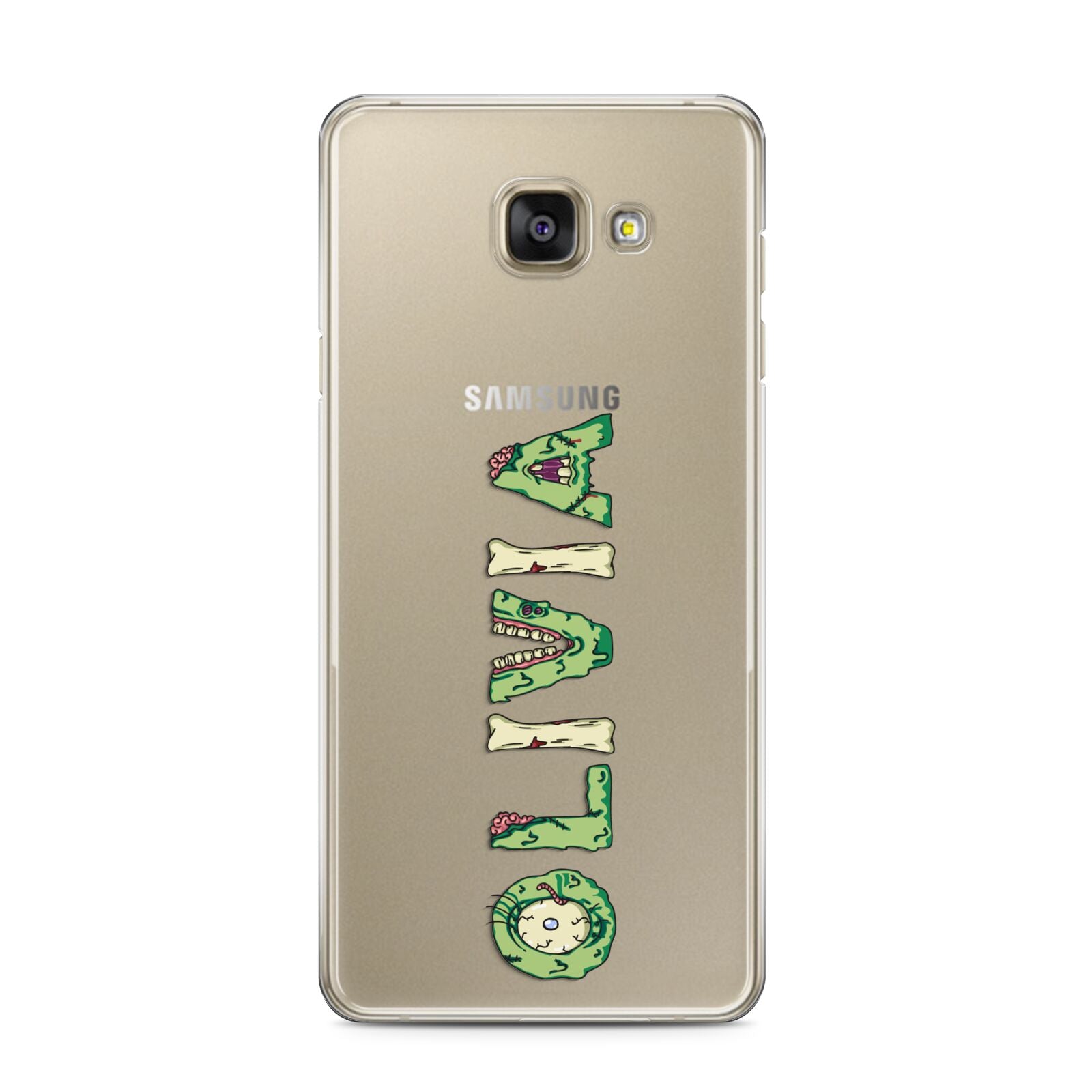 Customised Name Zombie Samsung Galaxy A3 2016 Case on gold phone