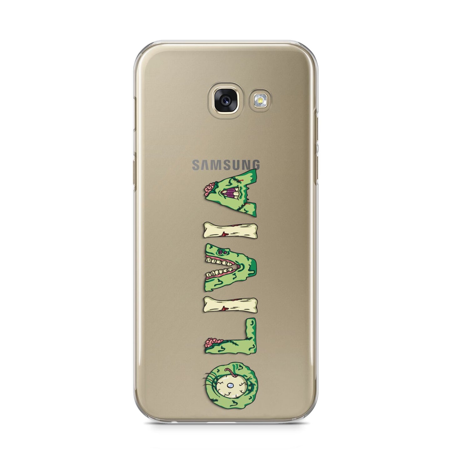 Customised Name Zombie Samsung Galaxy A5 2017 Case on gold phone