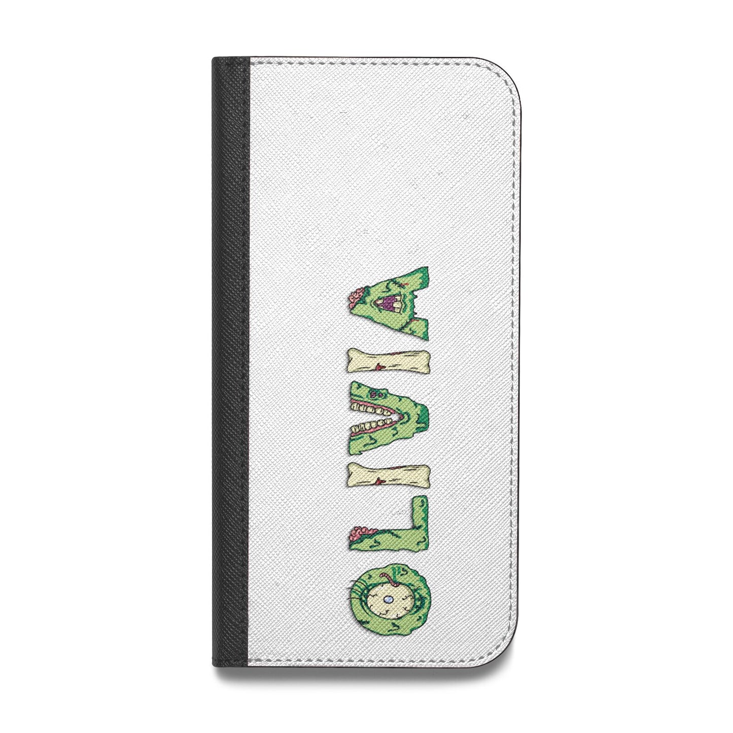 Customised Name Zombie Vegan Leather Flip Samsung Case