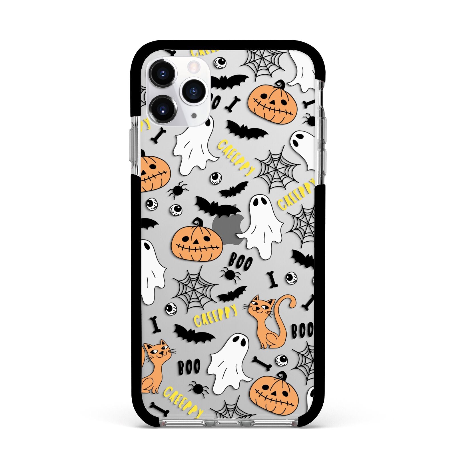 Cute Colourful Halloween Apple iPhone 11 Pro Max in Silver with Black Impact Case