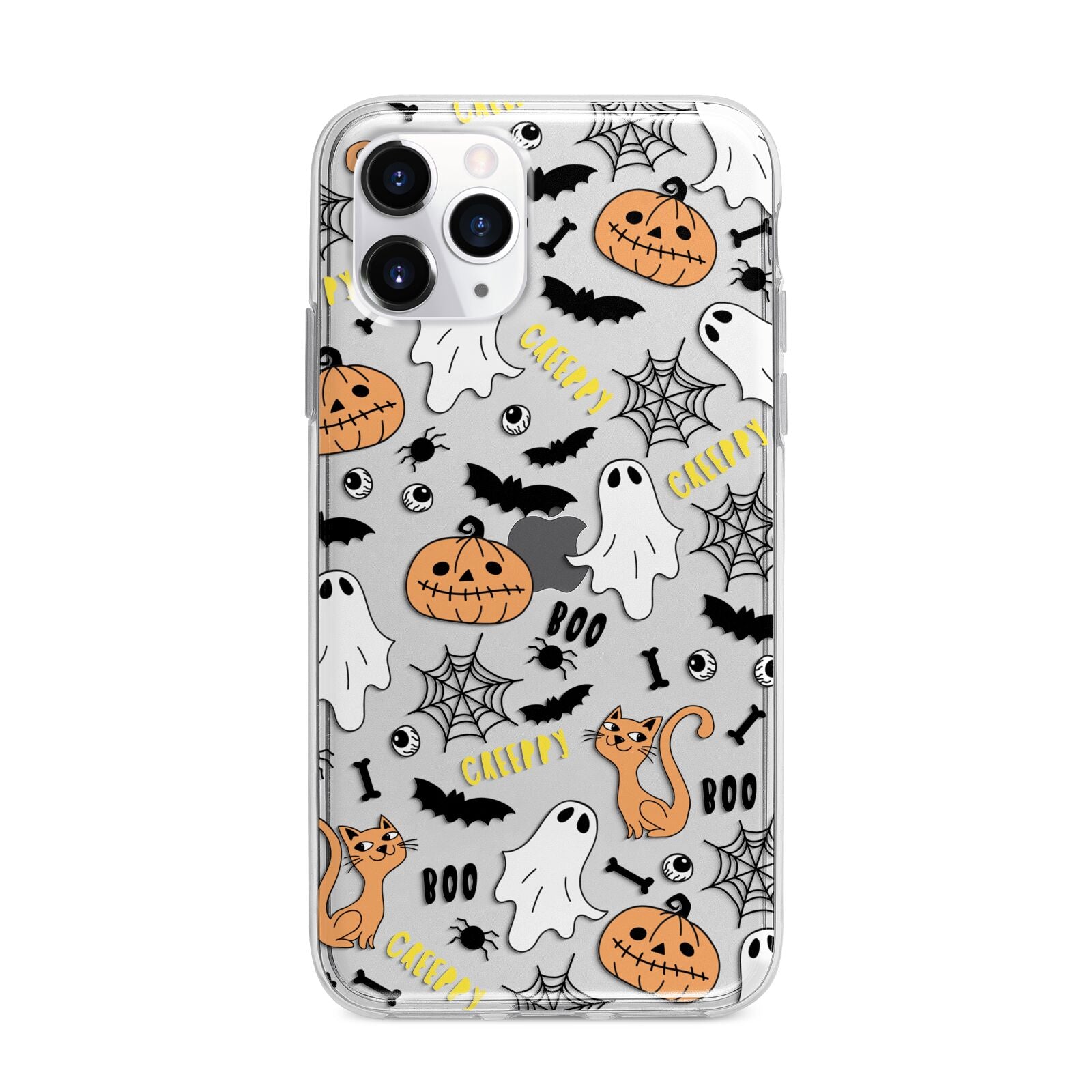 Cute Colourful Halloween Apple iPhone 11 Pro Max in Silver with Bumper Case