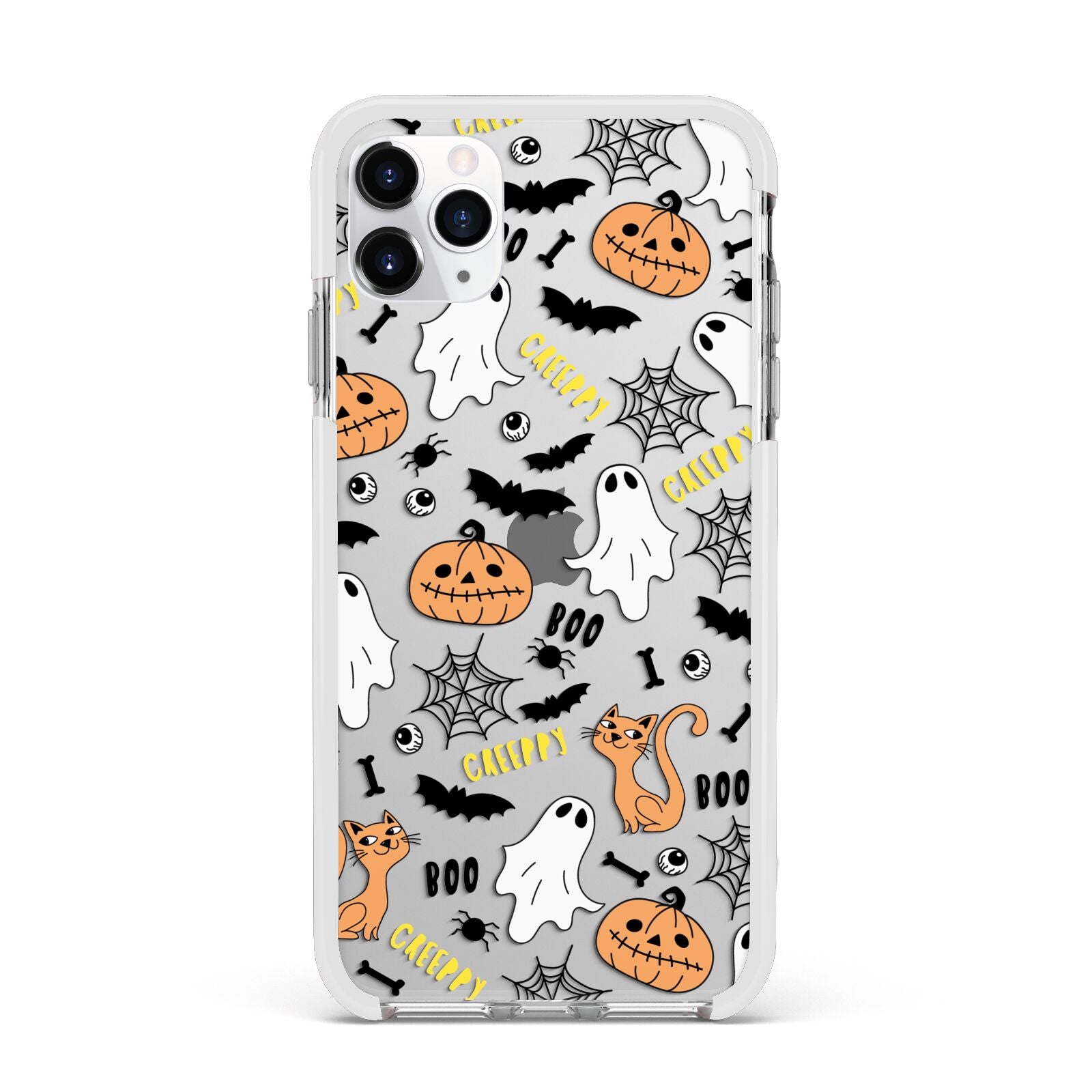 Cute Colourful Halloween Apple iPhone 11 Pro Max in Silver with White Impact Case