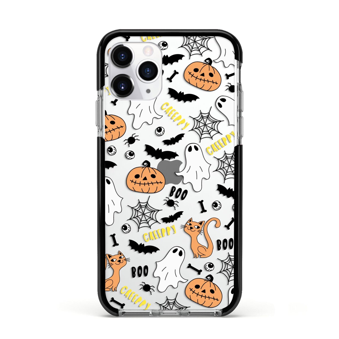 Cute Colourful Halloween Apple iPhone 11 Pro in Silver with Black Impact Case