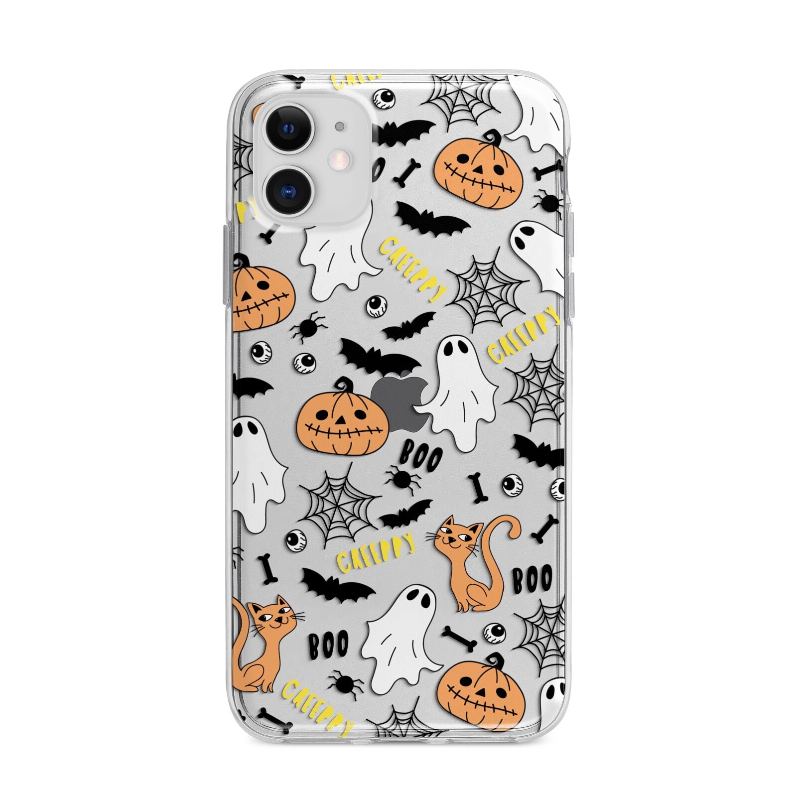 Cute Colourful Halloween Apple iPhone 11 in White with Bumper Case