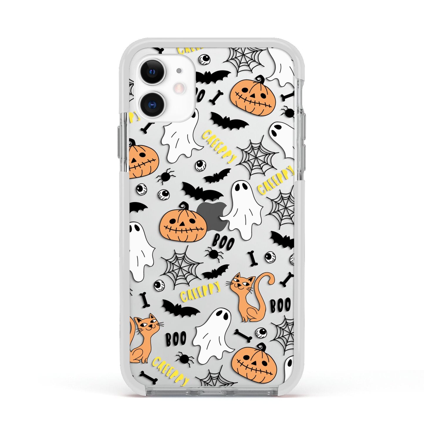 Cute Colourful Halloween Apple iPhone 11 in White with White Impact Case