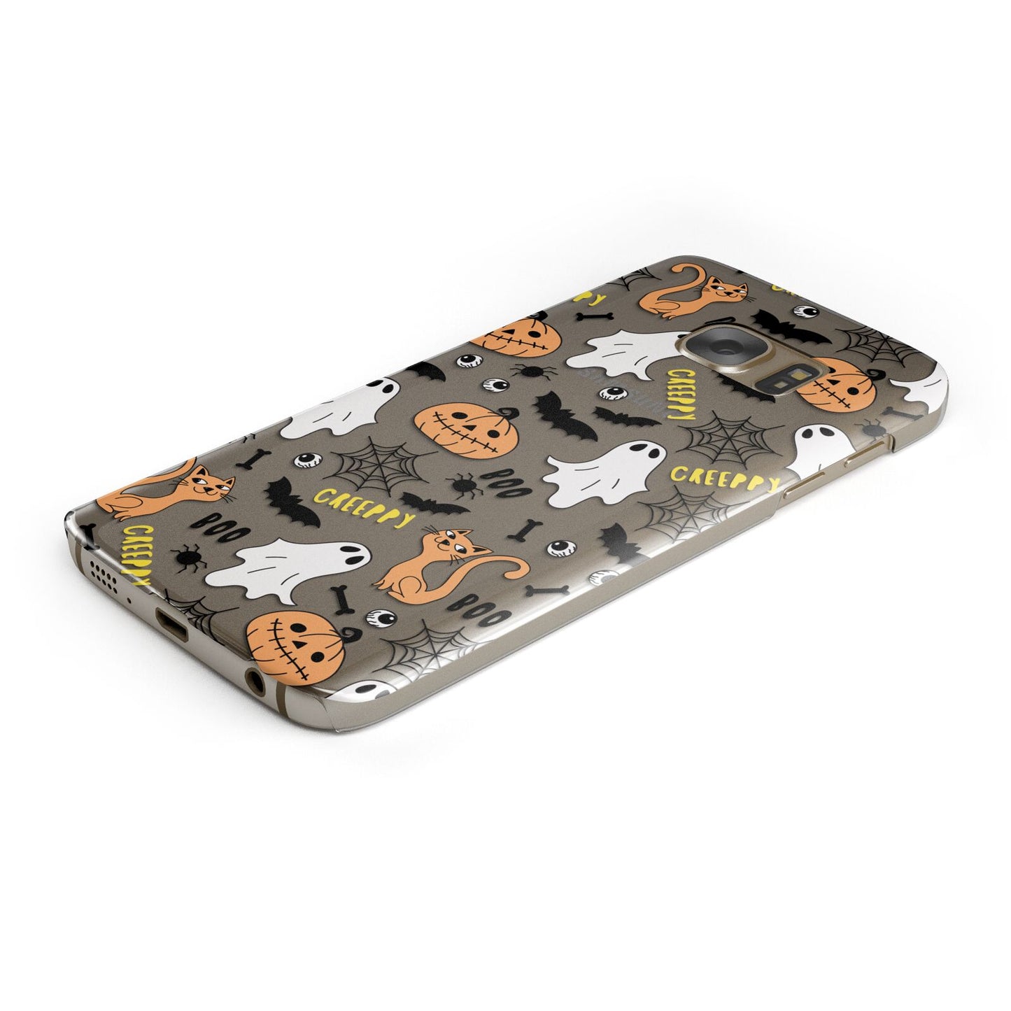 Cute Colourful Halloween Protective Samsung Galaxy Case Angled Image