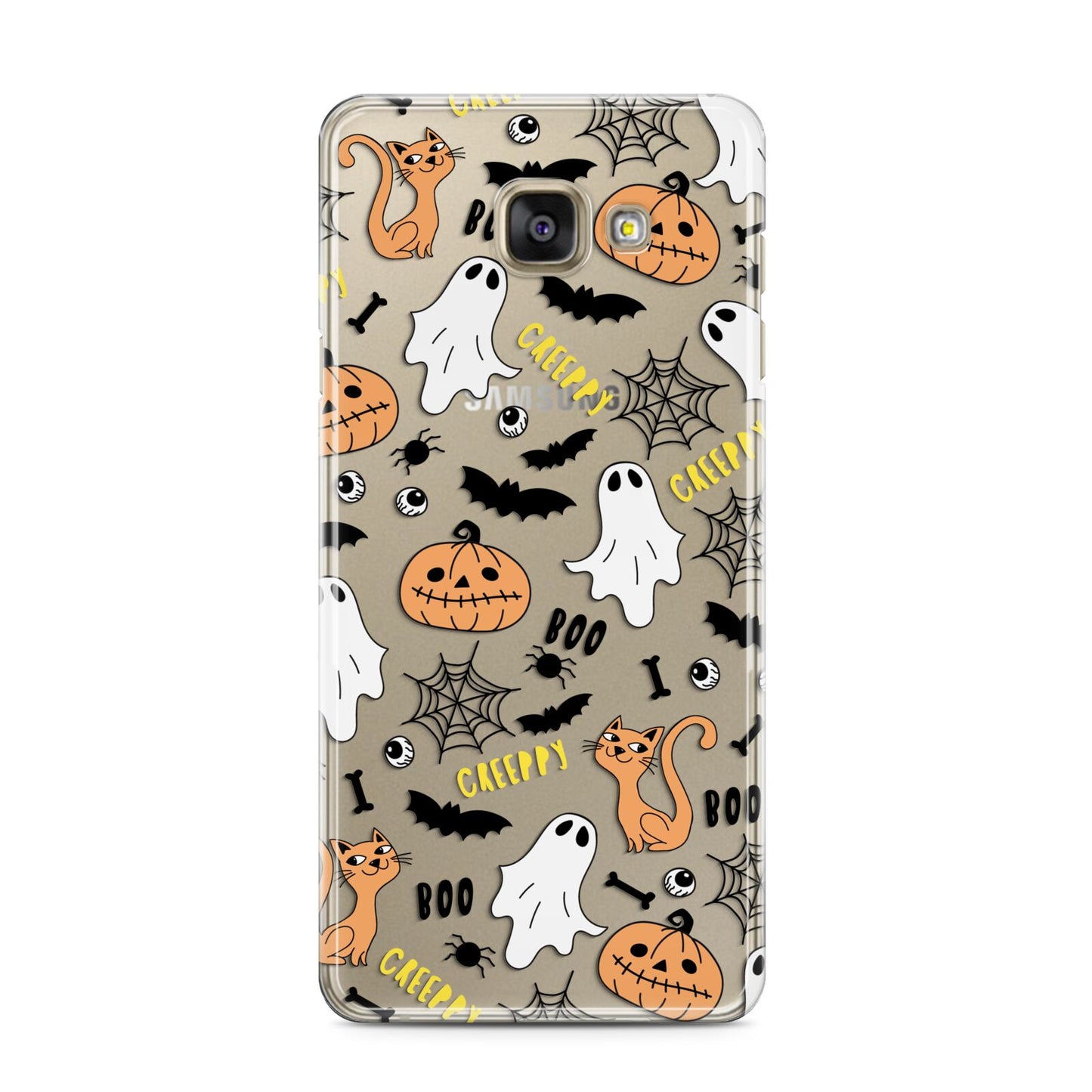 Cute Colourful Halloween Samsung Galaxy A3 2016 Case on gold phone