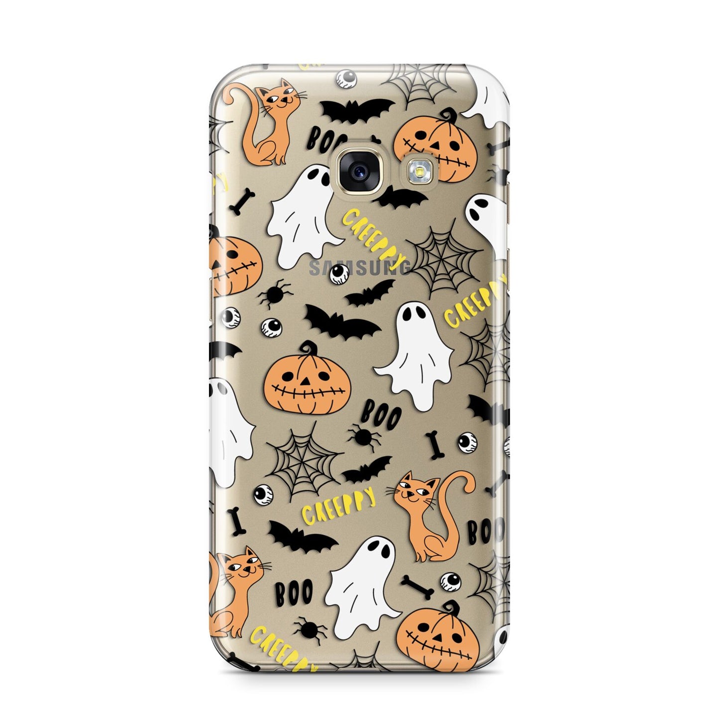 Cute Colourful Halloween Samsung Galaxy A3 2017 Case on gold phone