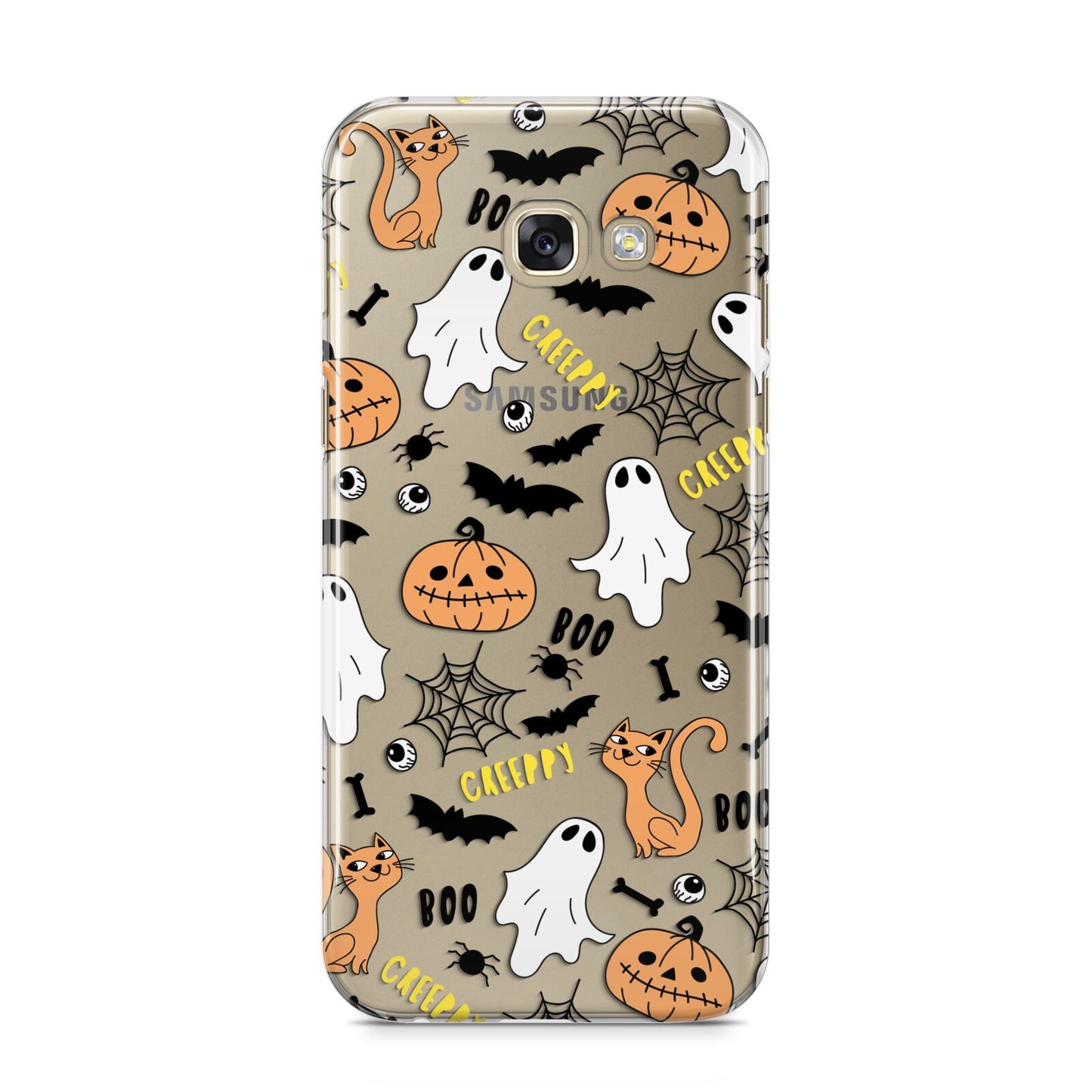 Cute Colourful Halloween Samsung Galaxy A5 2017 Case on gold phone