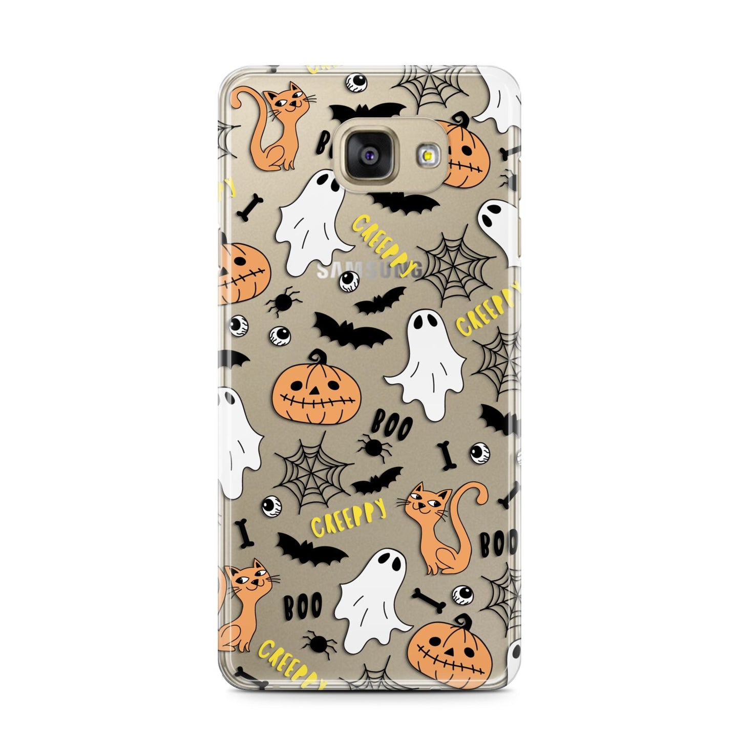 Cute Colourful Halloween Samsung Galaxy A7 2016 Case on gold phone