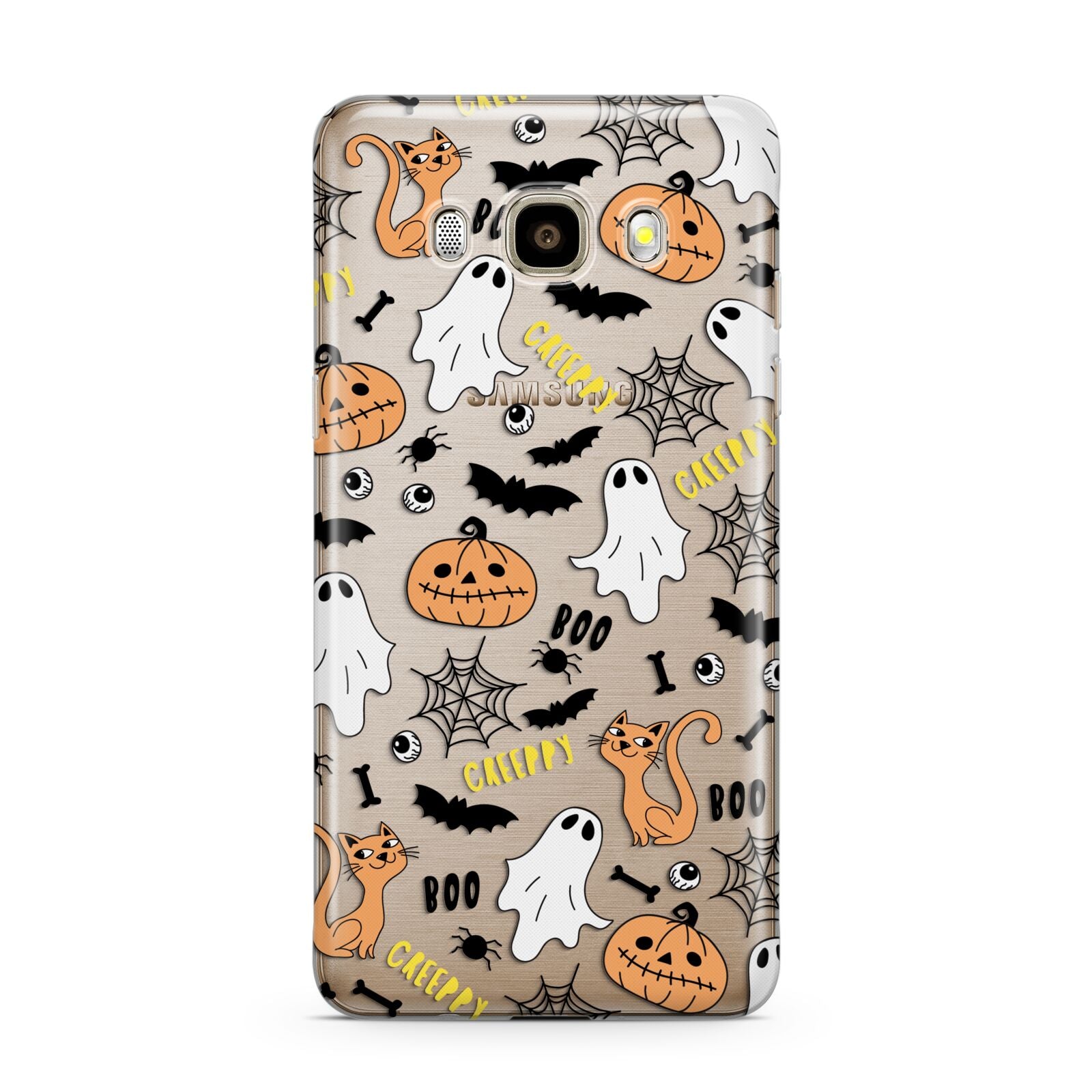 Cute Colourful Halloween Samsung Galaxy J7 2016 Case on gold phone