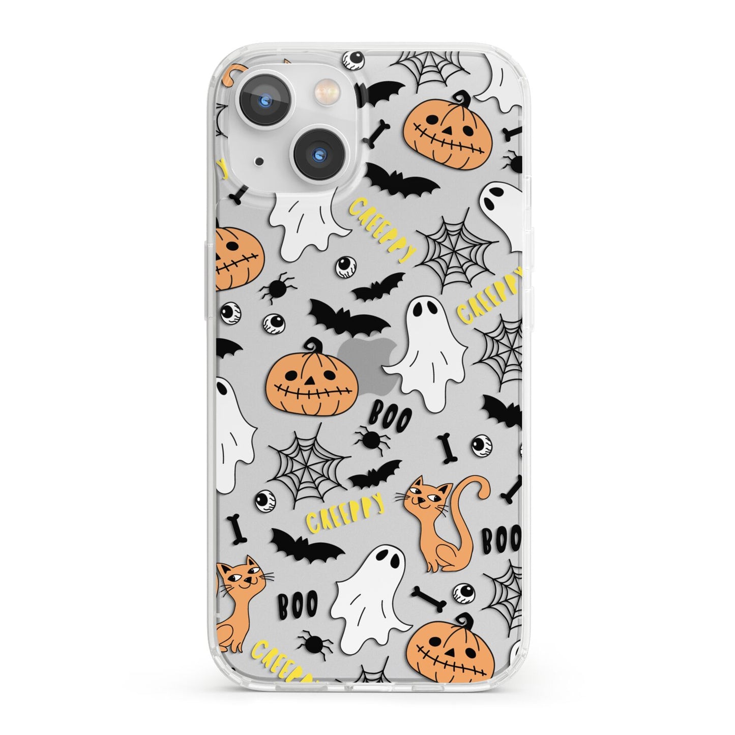 Cute Colourful Halloween iPhone 13 Clear Bumper Case