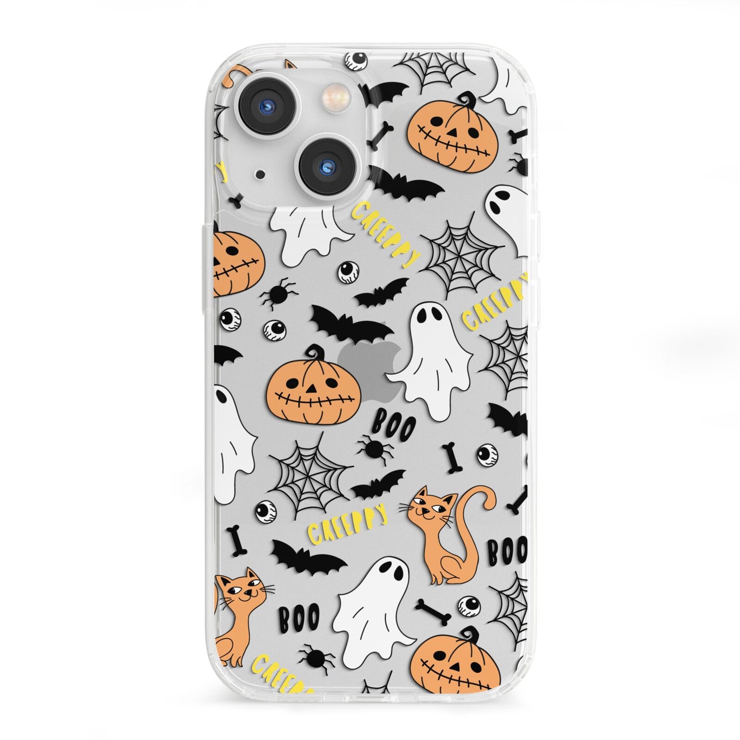 Cute Colourful Halloween iPhone 13 Mini Clear Bumper Case