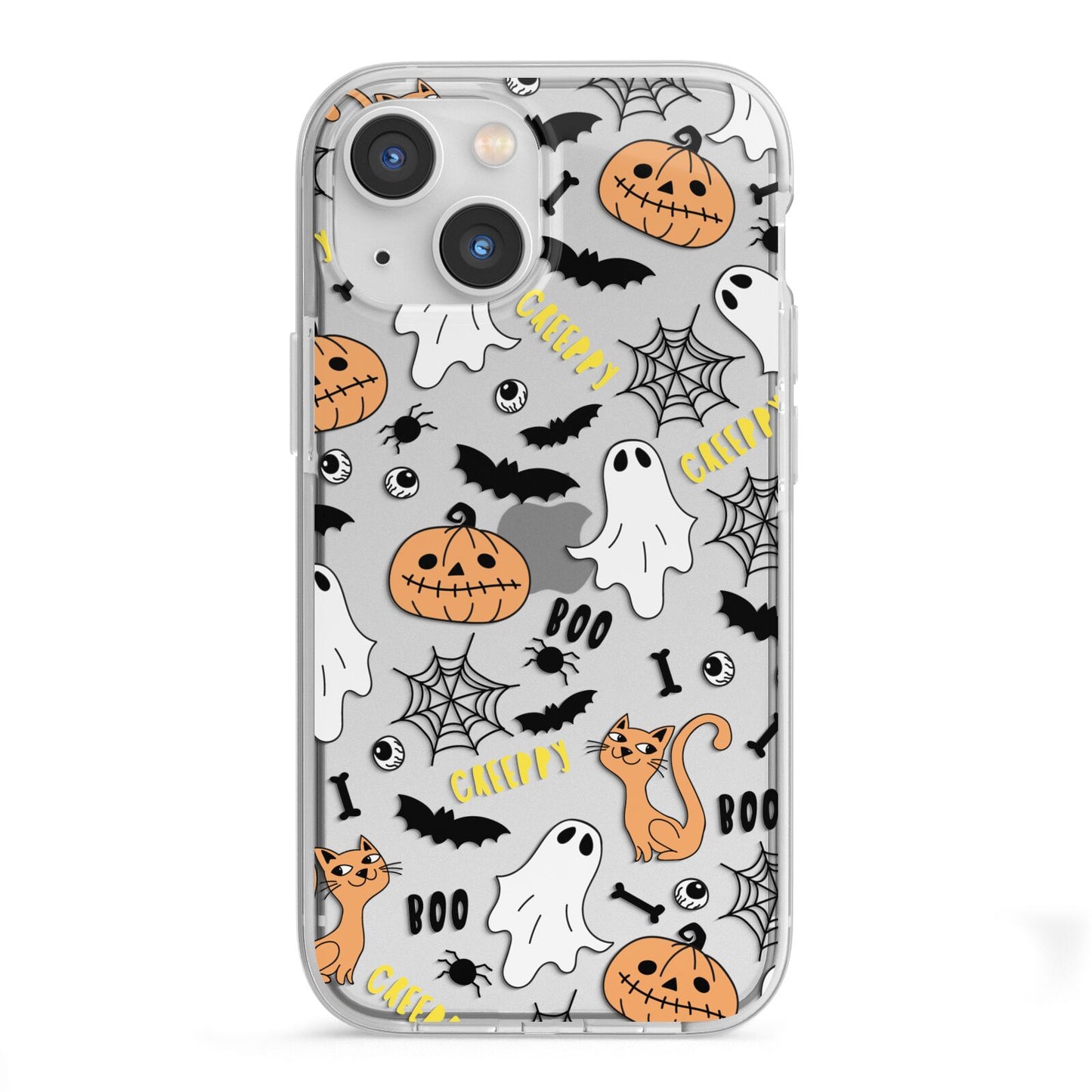 Cute Colourful Halloween iPhone 13 Mini TPU Impact Case with White Edges