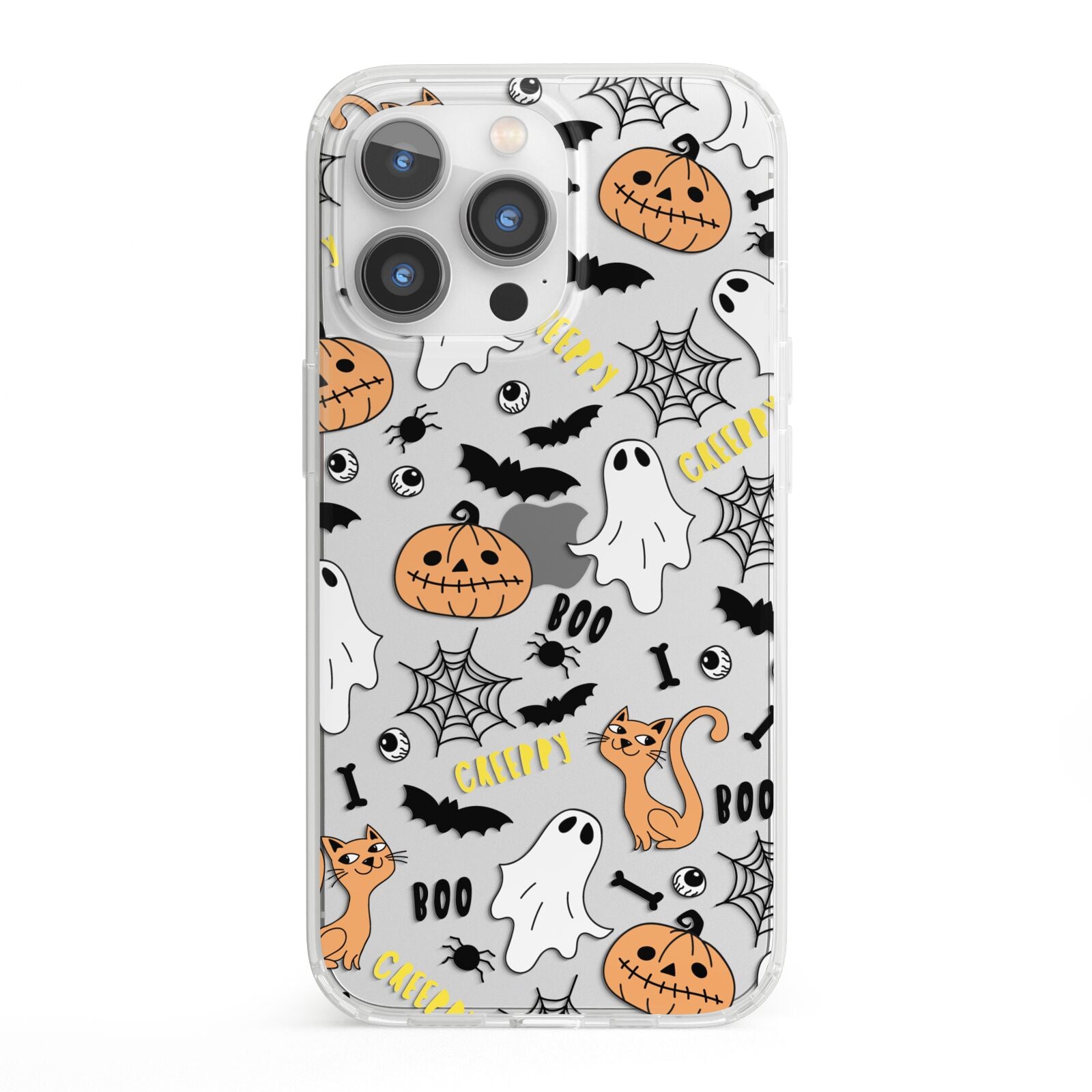 Cute Colourful Halloween iPhone 13 Pro Clear Bumper Case