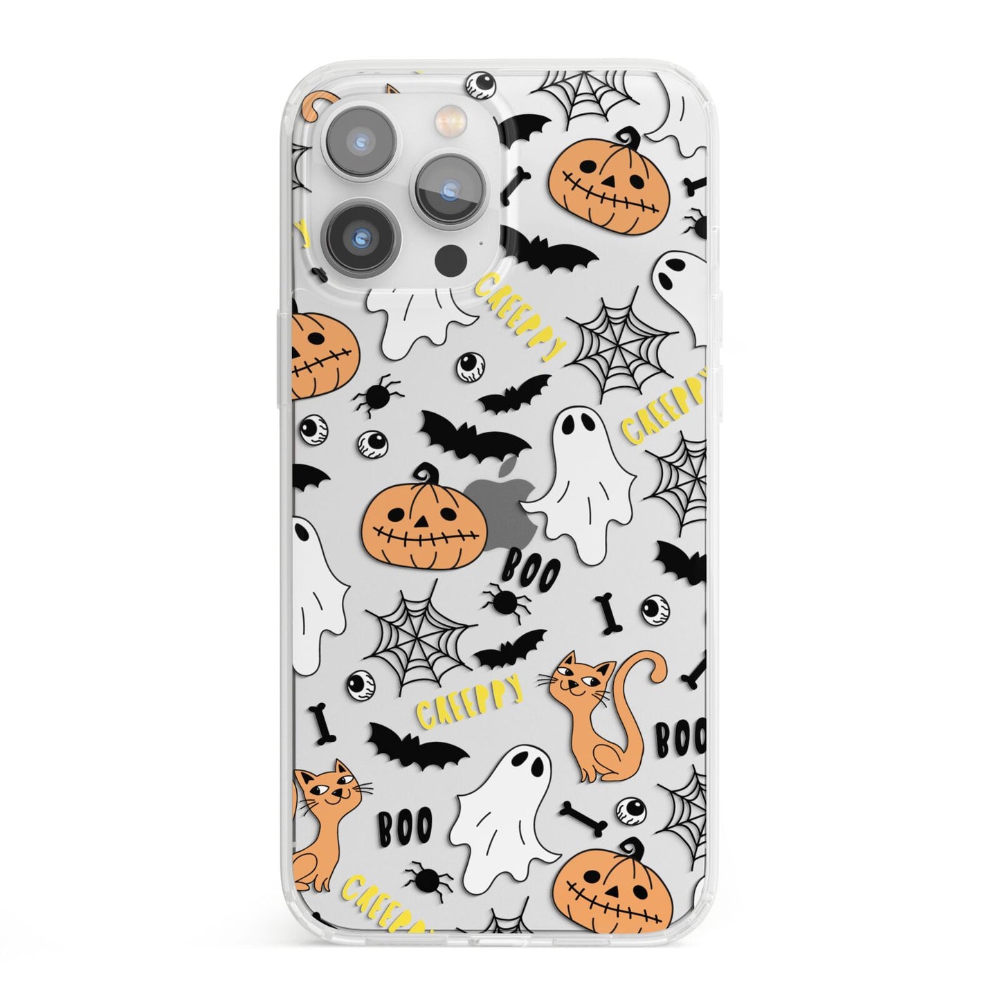 Cute Colourful Halloween iPhone 13 Pro Max Clear Bumper Case