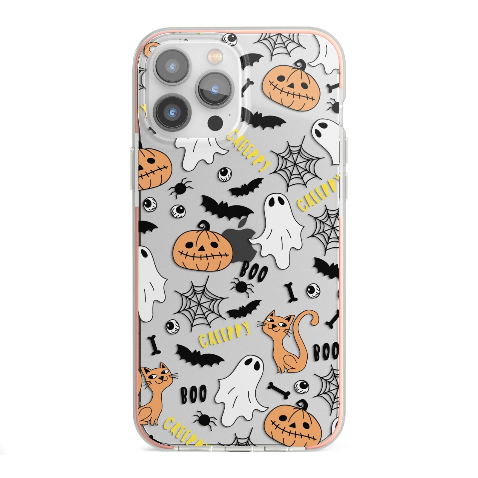 Cute Colourful Halloween iPhone 13 Pro Max TPU Impact Case with Pink Edges