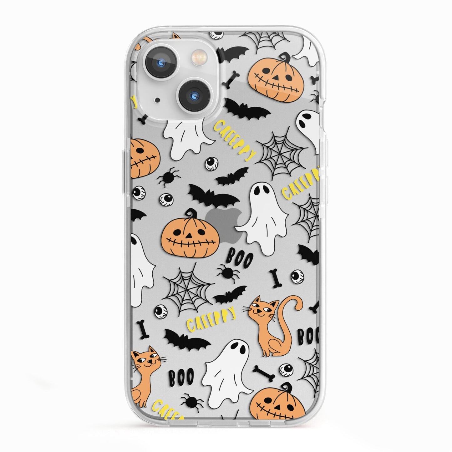 Cute Colourful Halloween iPhone 13 TPU Impact Case with White Edges