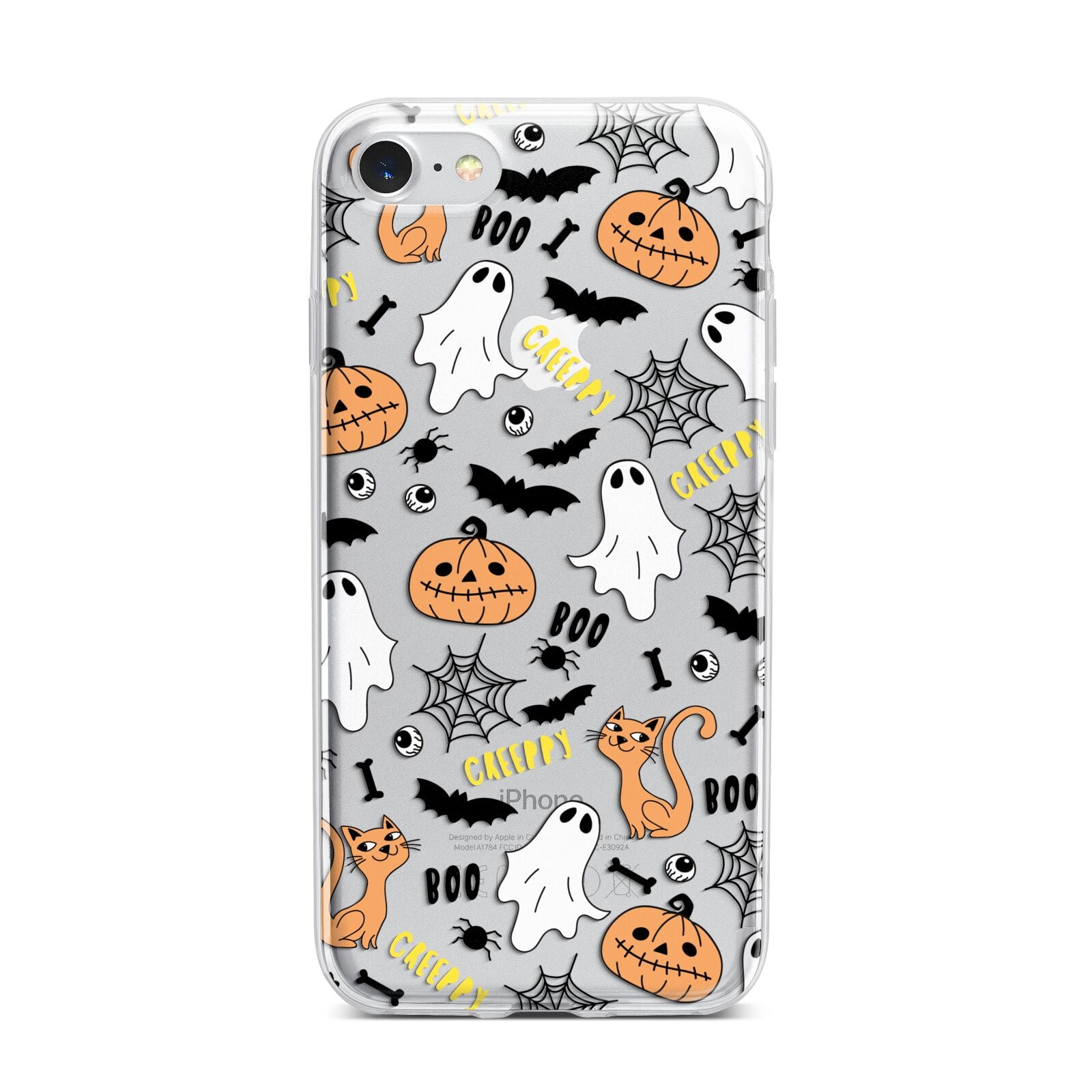 Cute Colourful Halloween iPhone 7 Bumper Case on Silver iPhone