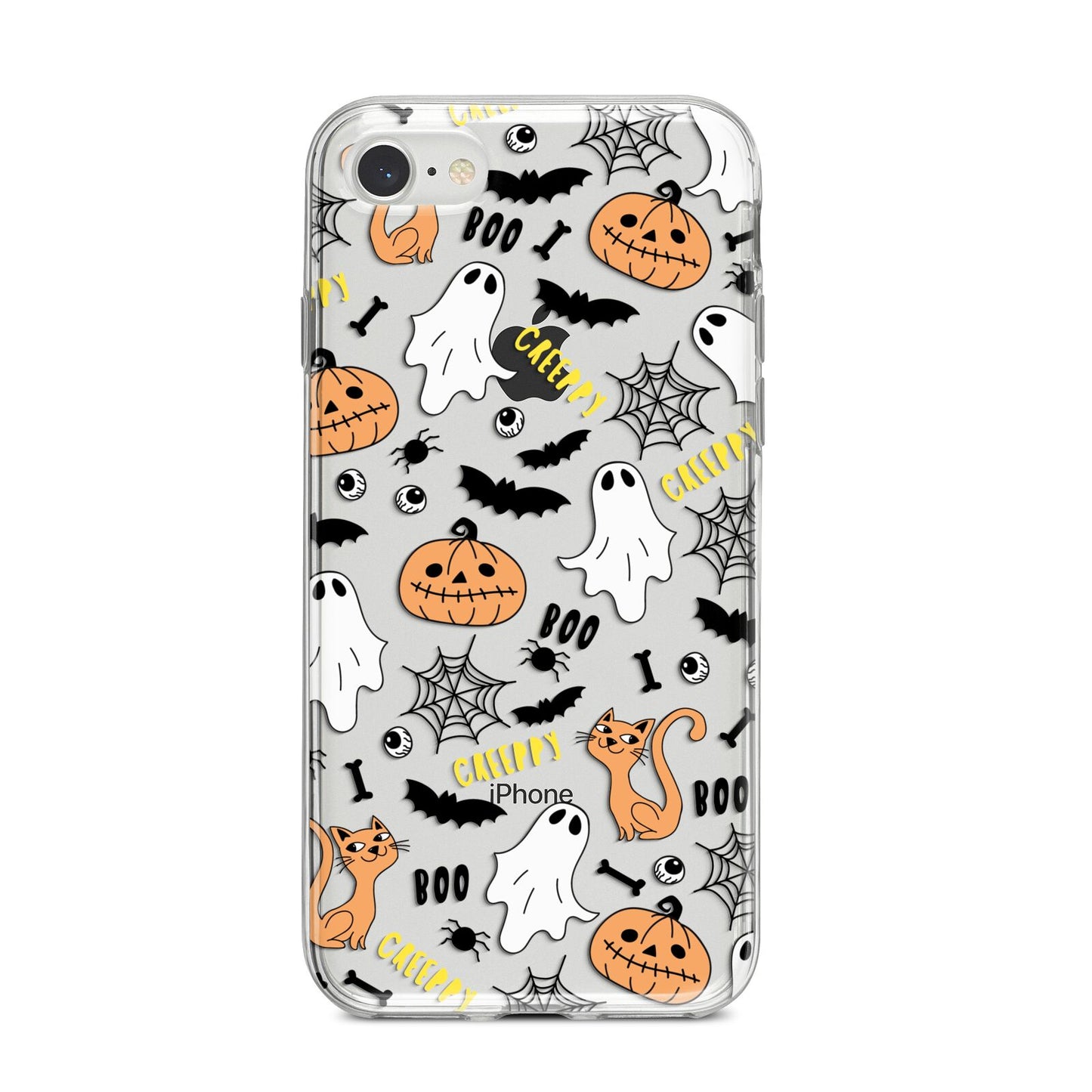 Cute Colourful Halloween iPhone 8 Bumper Case on Silver iPhone