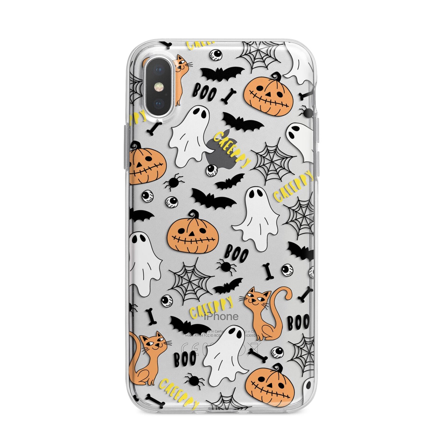 Cute Colourful Halloween iPhone X Bumper Case on Silver iPhone Alternative Image 1