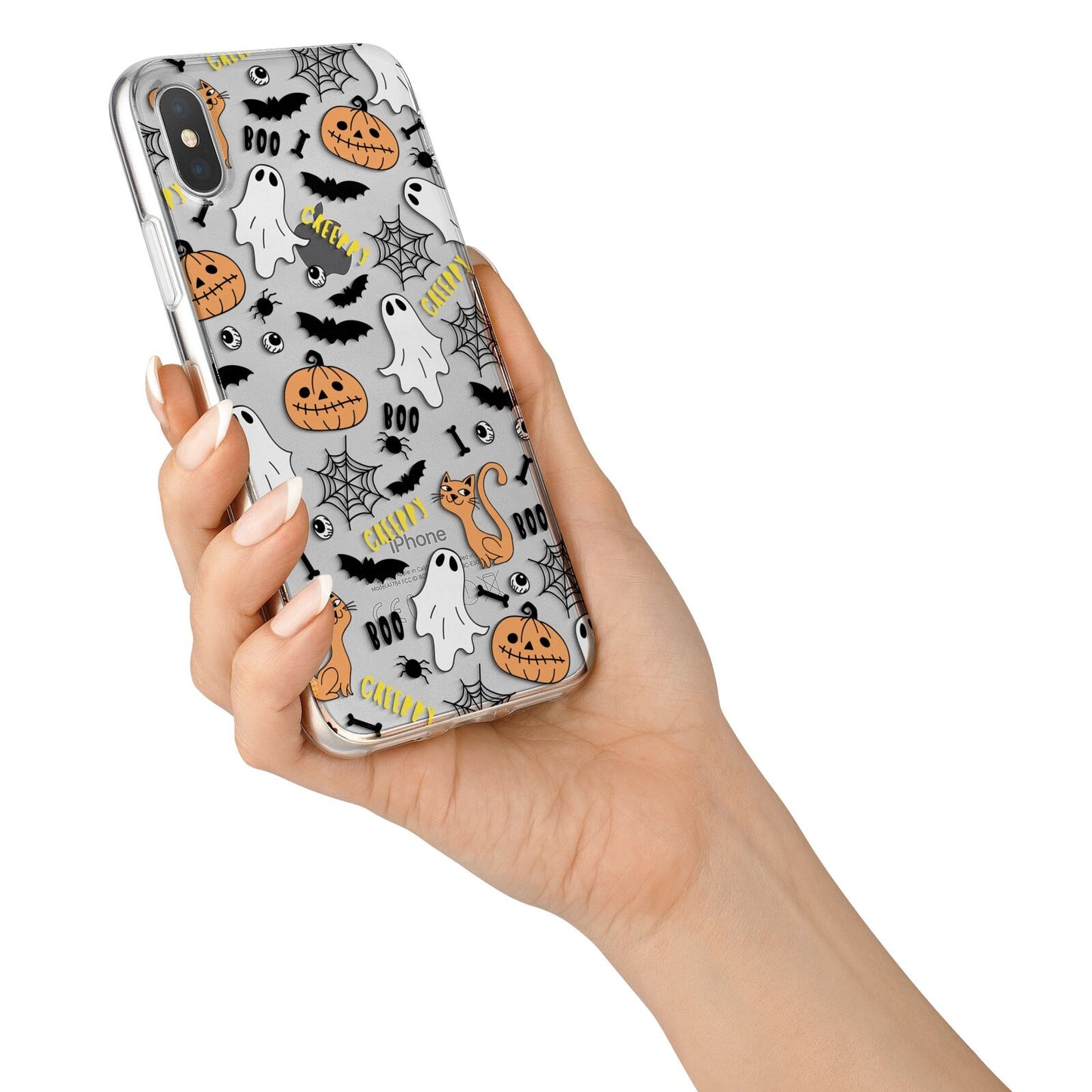 Cute Colourful Halloween iPhone X Bumper Case on Silver iPhone Alternative Image 2