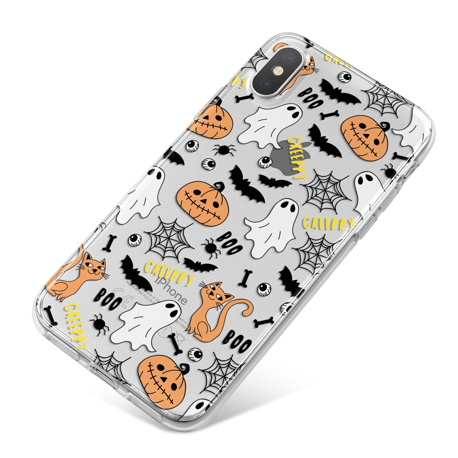 Cute Colourful Halloween iPhone X Bumper Case on Silver iPhone