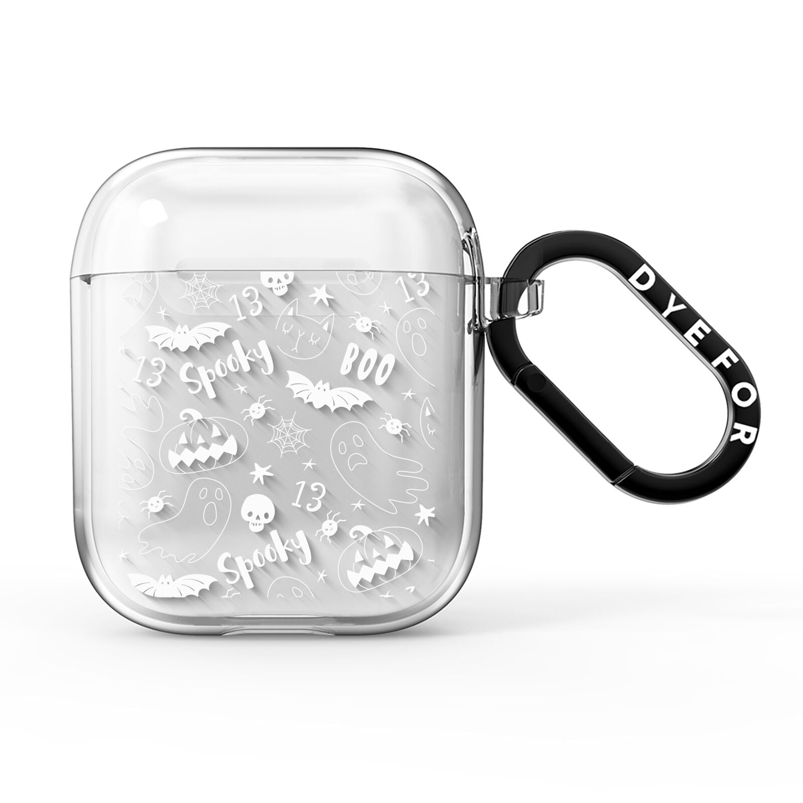 Cute Grey Halloween AirPods Clear Case