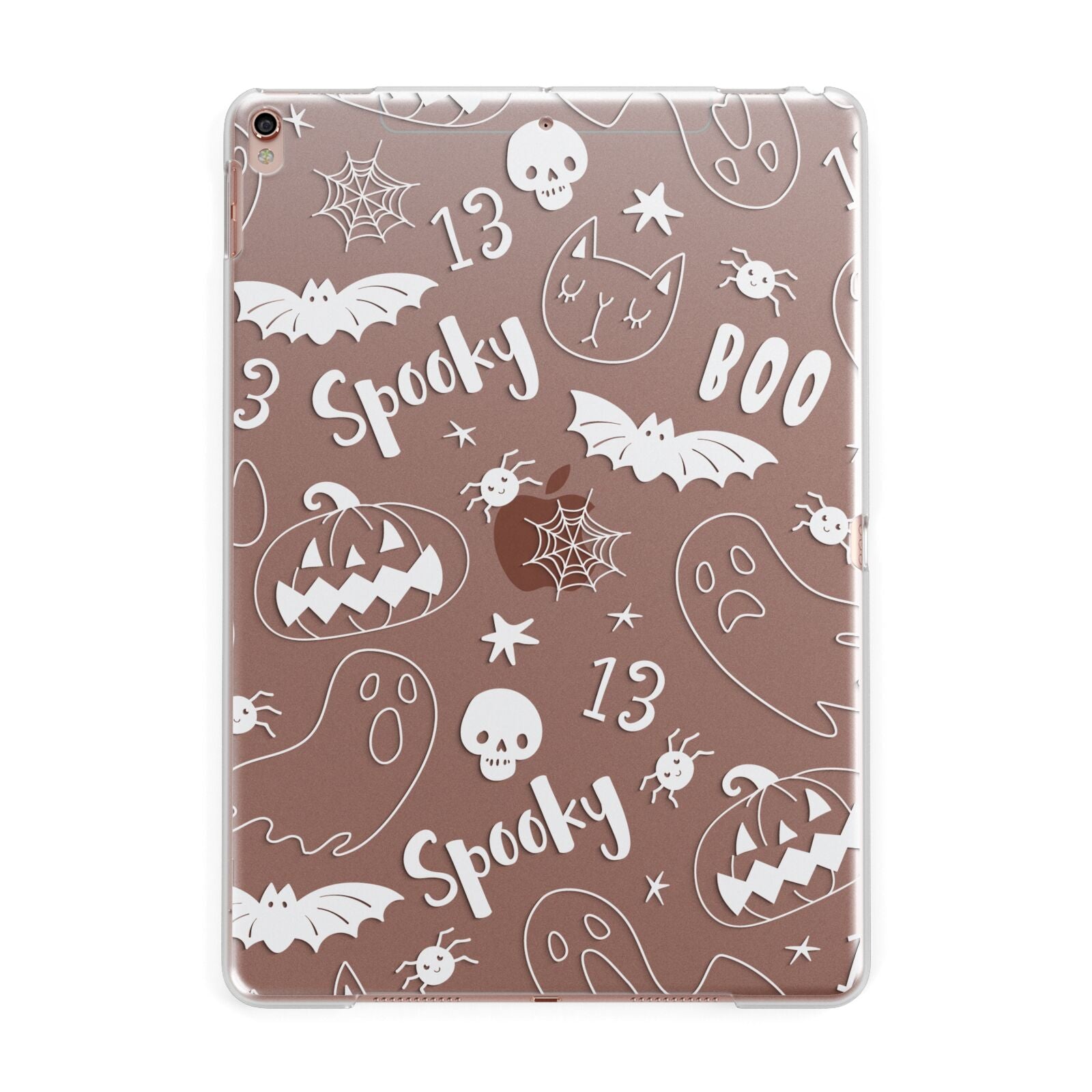 Cute Grey Halloween Apple iPad Rose Gold Case