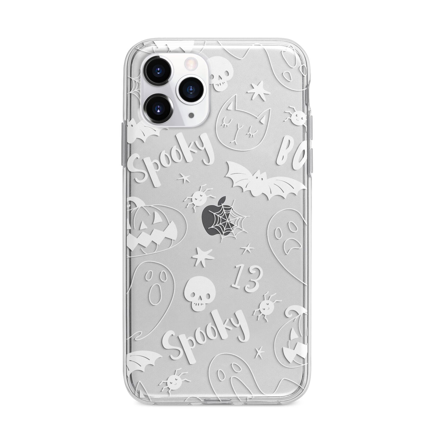 Cute Grey Halloween Apple iPhone 11 Pro in Silver with Bumper Case