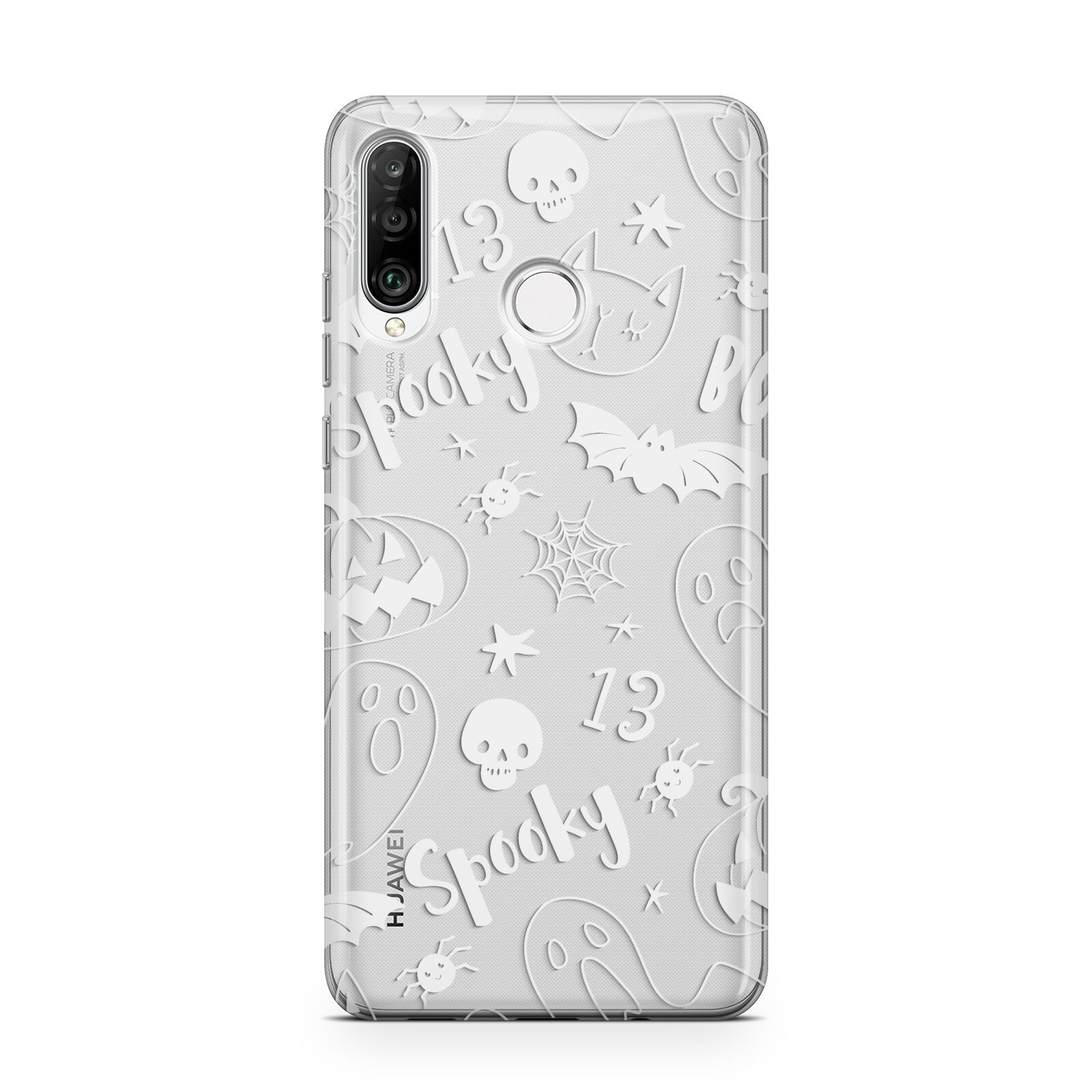 Cute Grey Halloween Huawei P30 Lite Phone Case