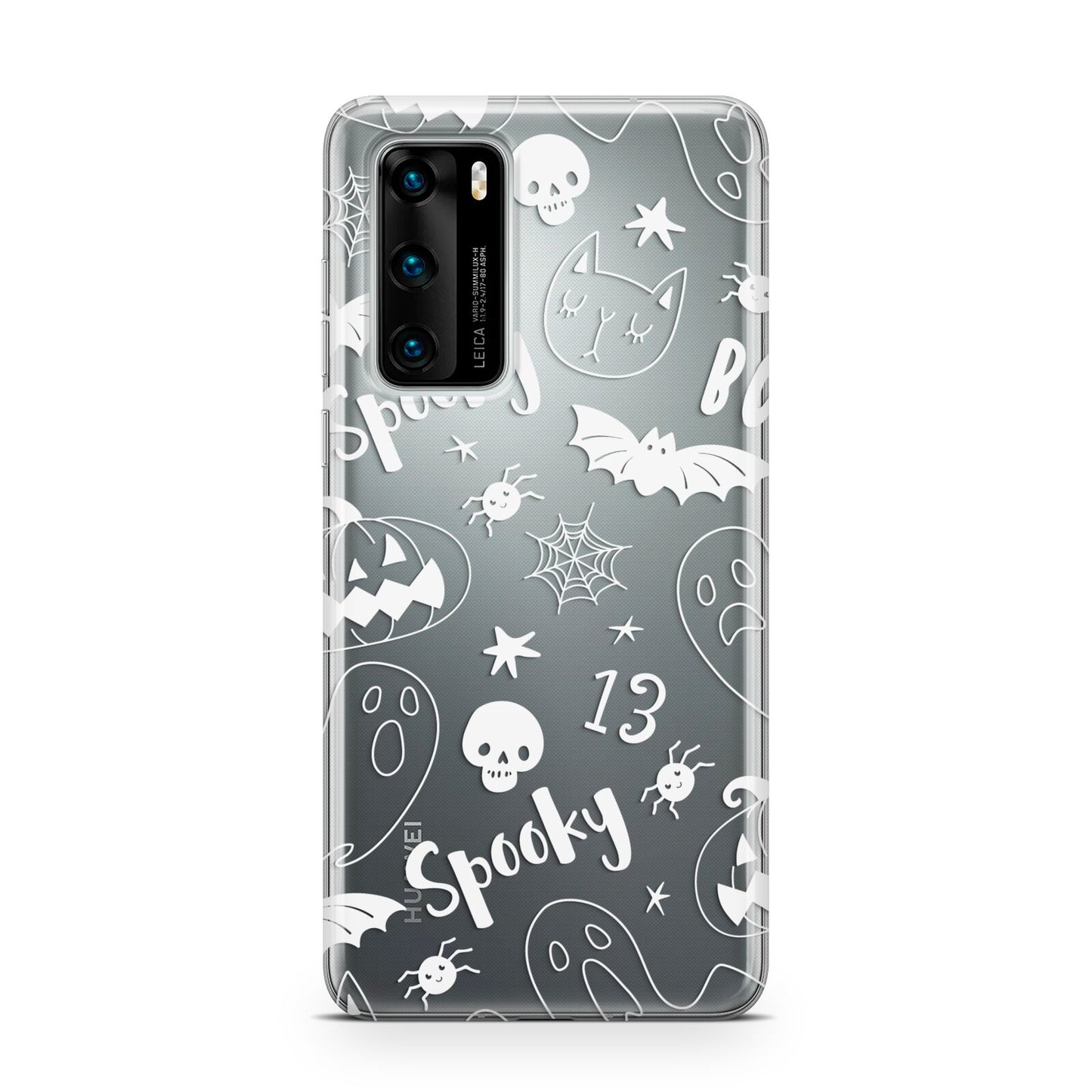 Cute Grey Halloween Huawei P40 Phone Case