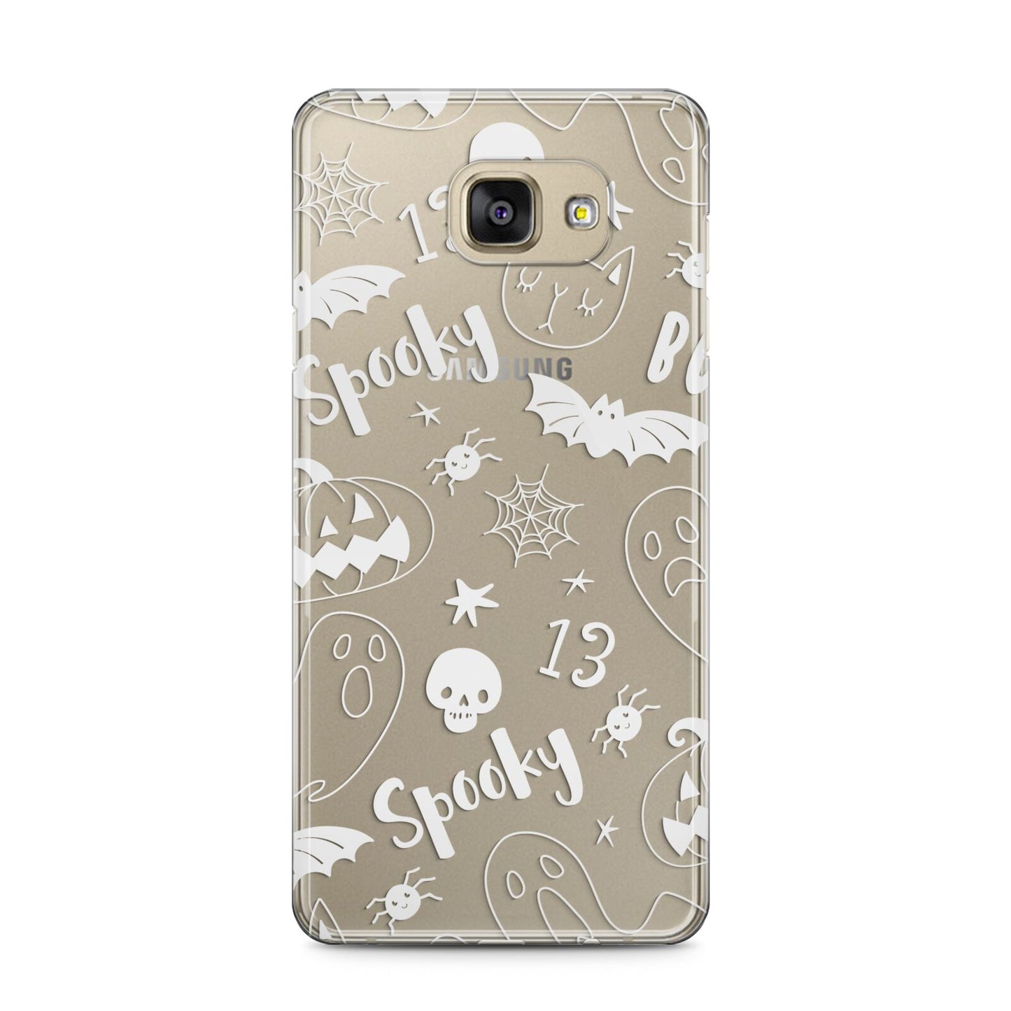 Cute Grey Halloween Samsung Galaxy A5 2016 Case on gold phone