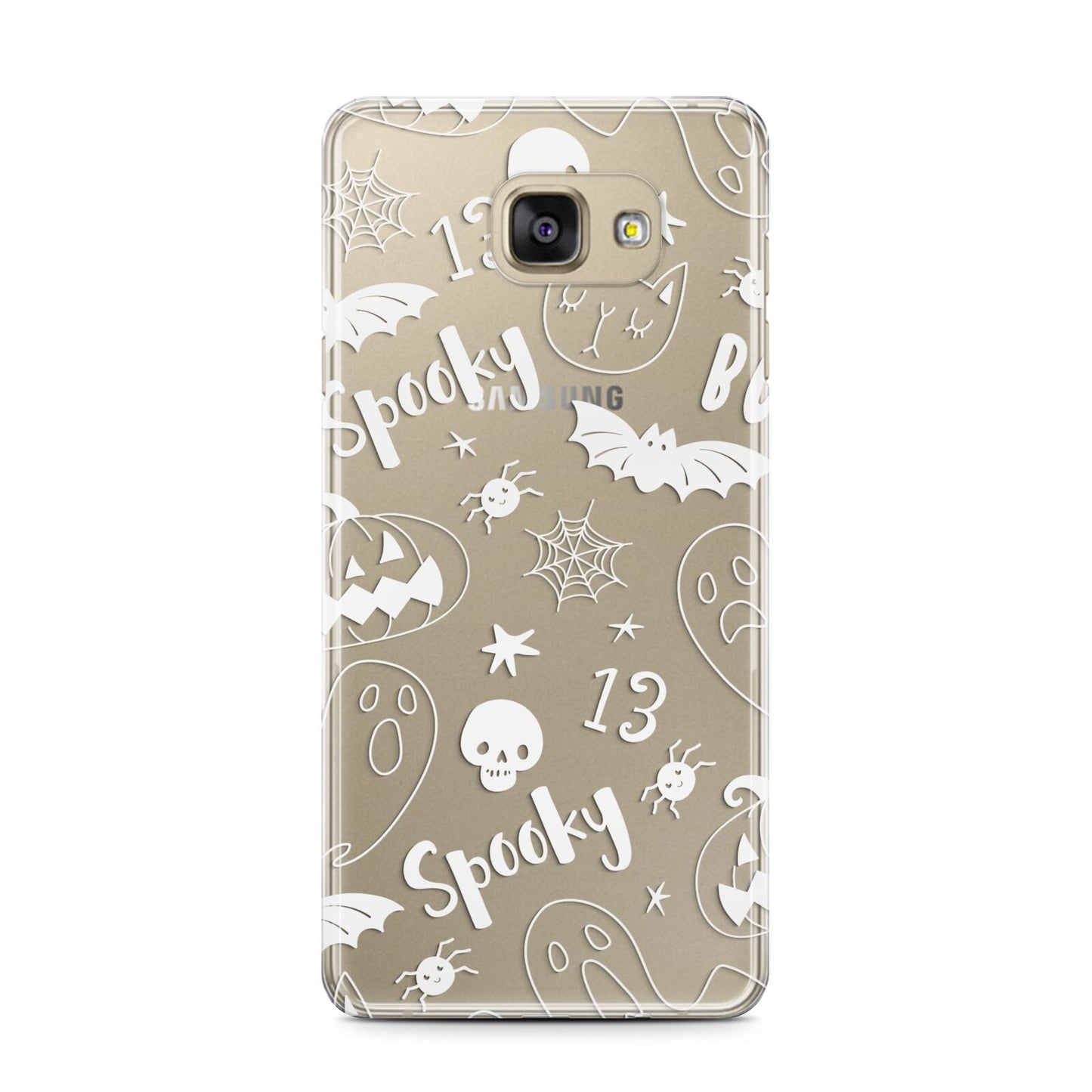 Cute Grey Halloween Samsung Galaxy A7 2016 Case on gold phone