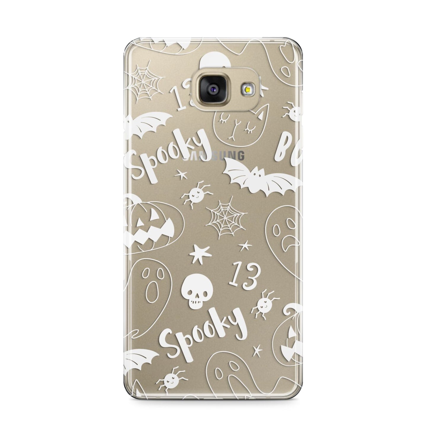 Cute Grey Halloween Samsung Galaxy A9 2016 Case on gold phone