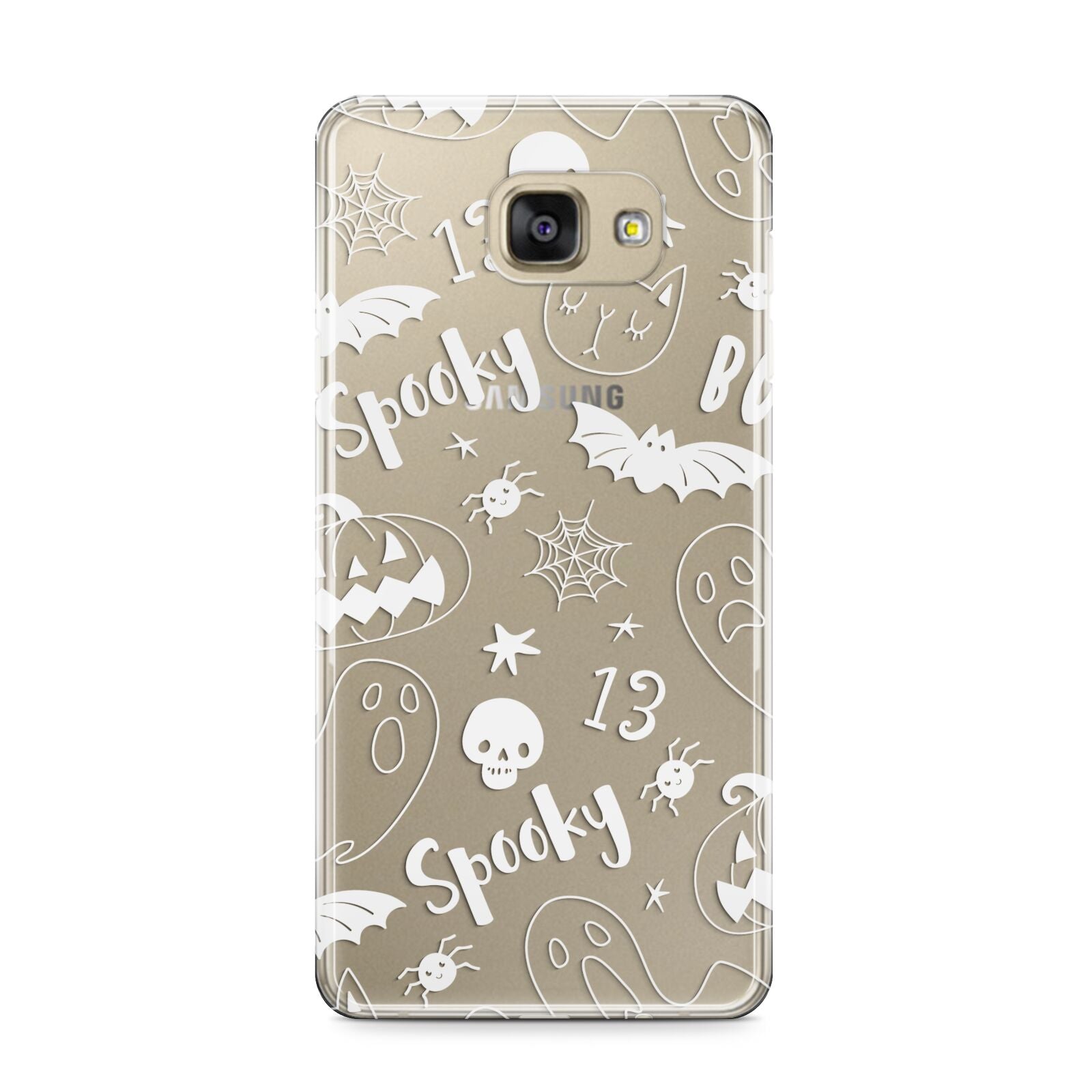 Cute Grey Halloween Samsung Galaxy A9 2016 Case on gold phone