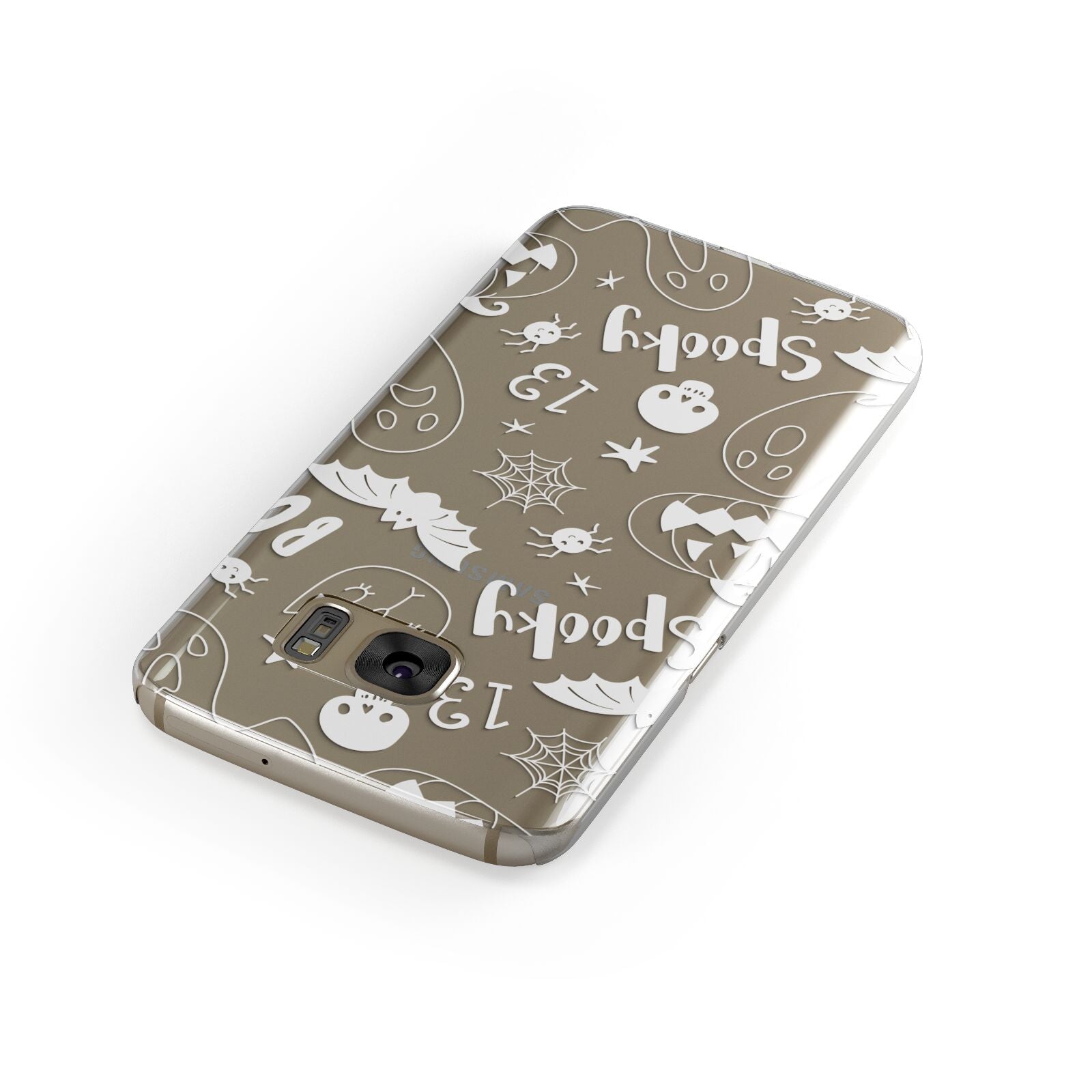 Cute Grey Halloween Samsung Galaxy Case Front Close Up