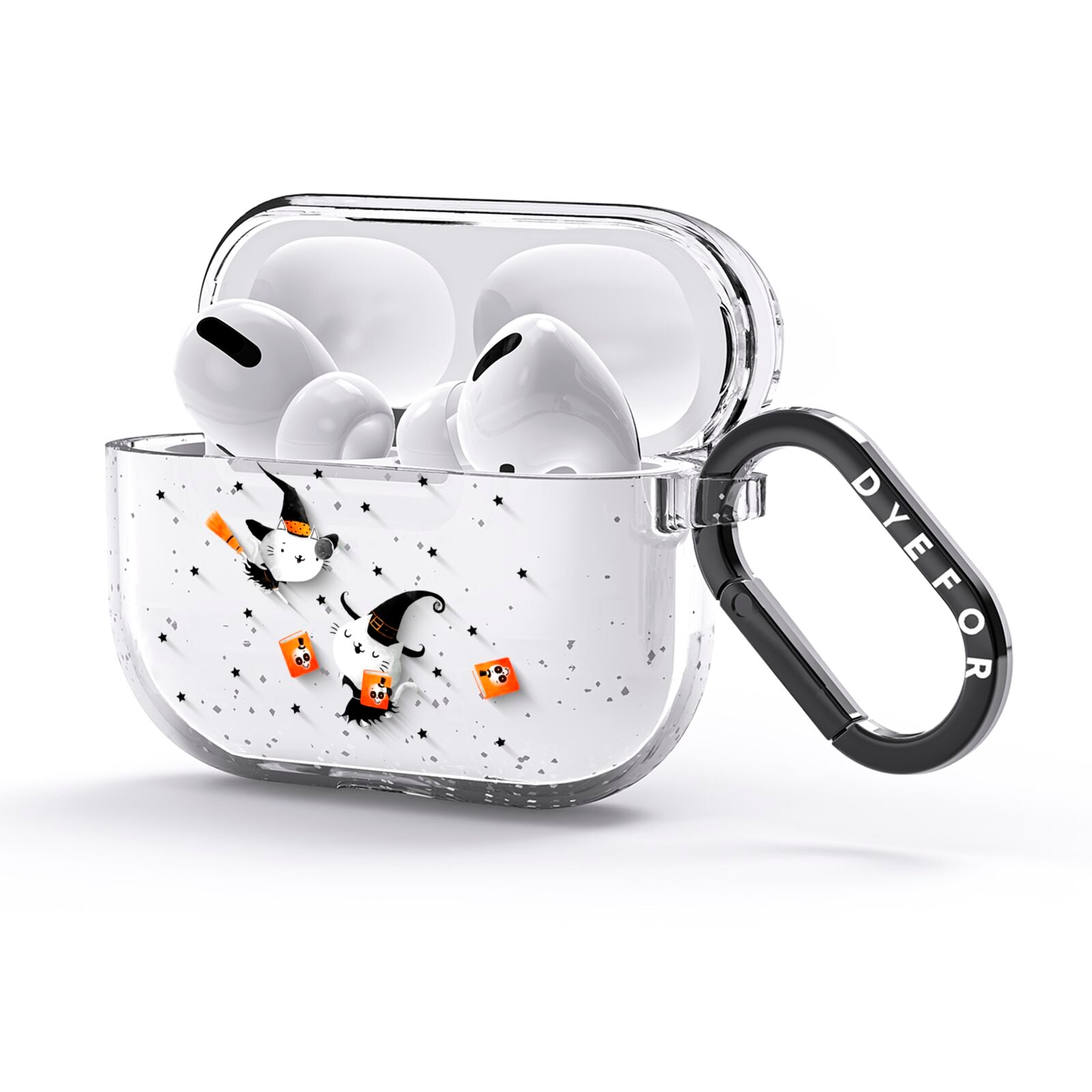 Cute Halloween Cats AirPods Glitter Case 3rd Gen Side Image