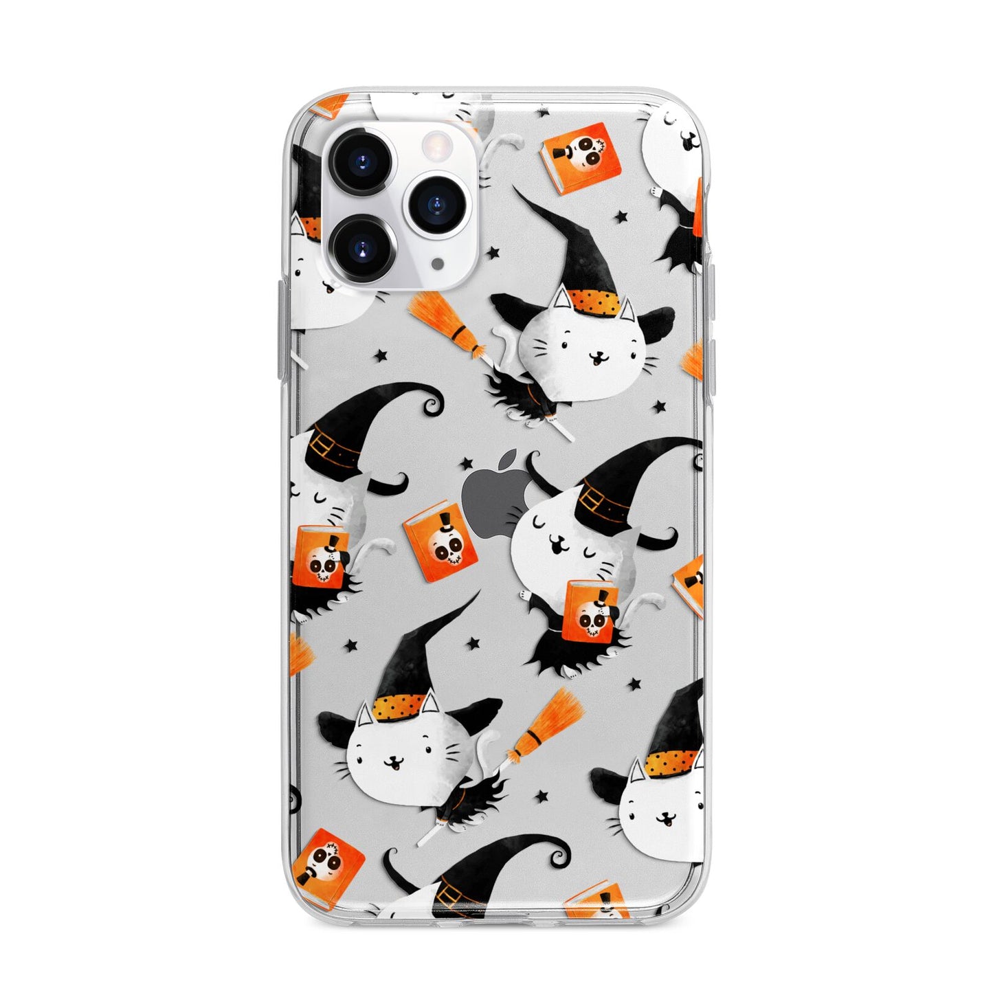 Cute Halloween Cats Apple iPhone 11 Pro Max in Silver with Bumper Case