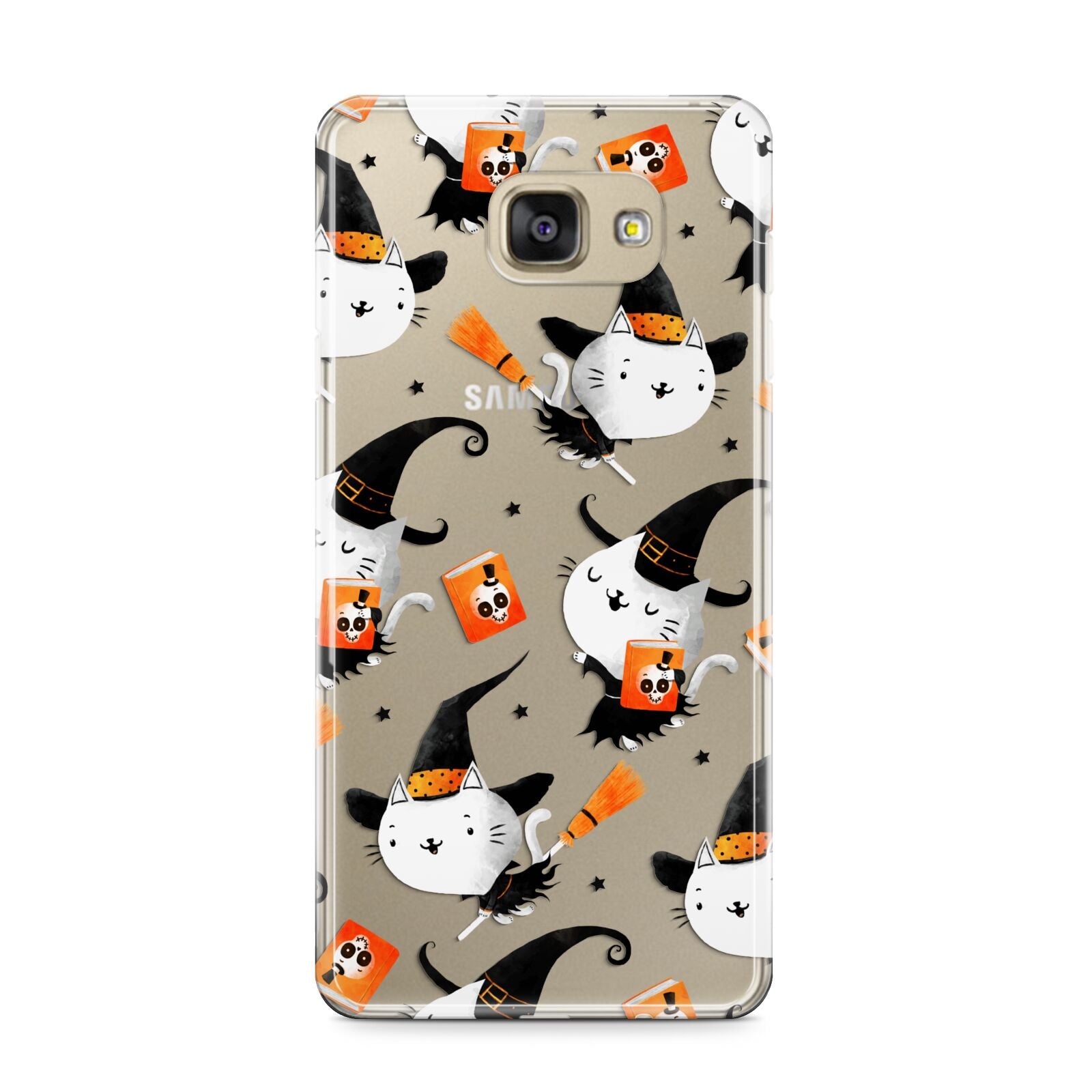 Cute Halloween Cats Samsung Galaxy A9 2016 Case on gold phone