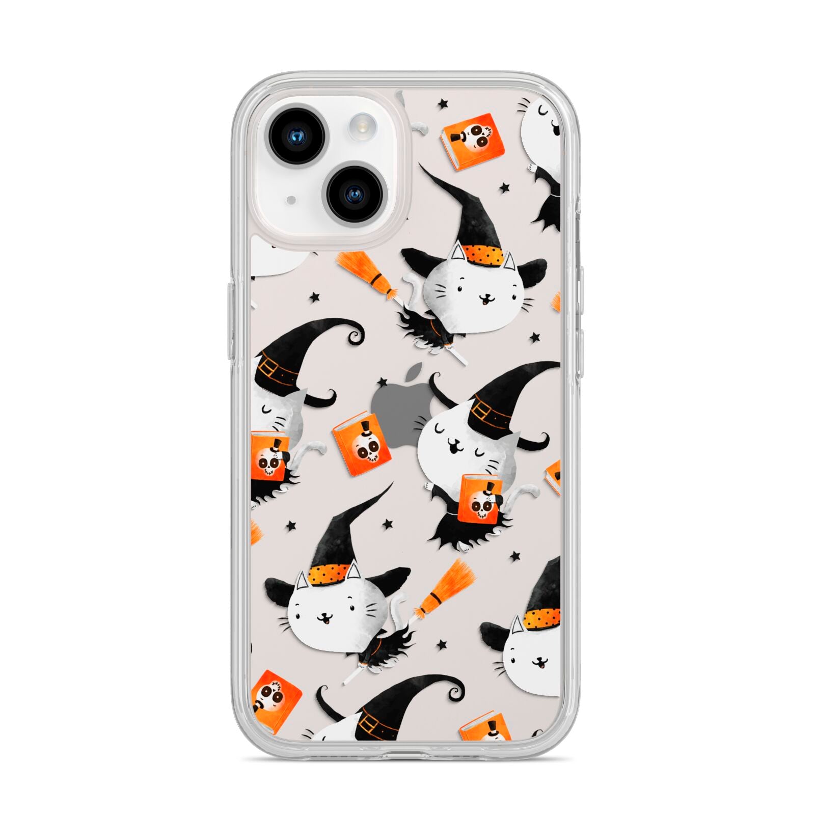 Cute Halloween Cats iPhone 14 Clear Tough Case Starlight