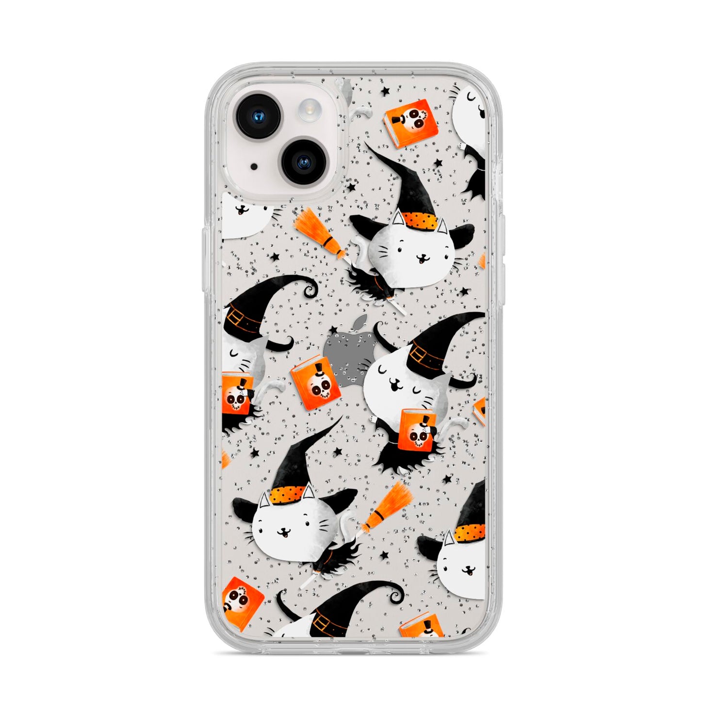 Cute Halloween Cats iPhone 14 Plus Glitter Tough Case Starlight