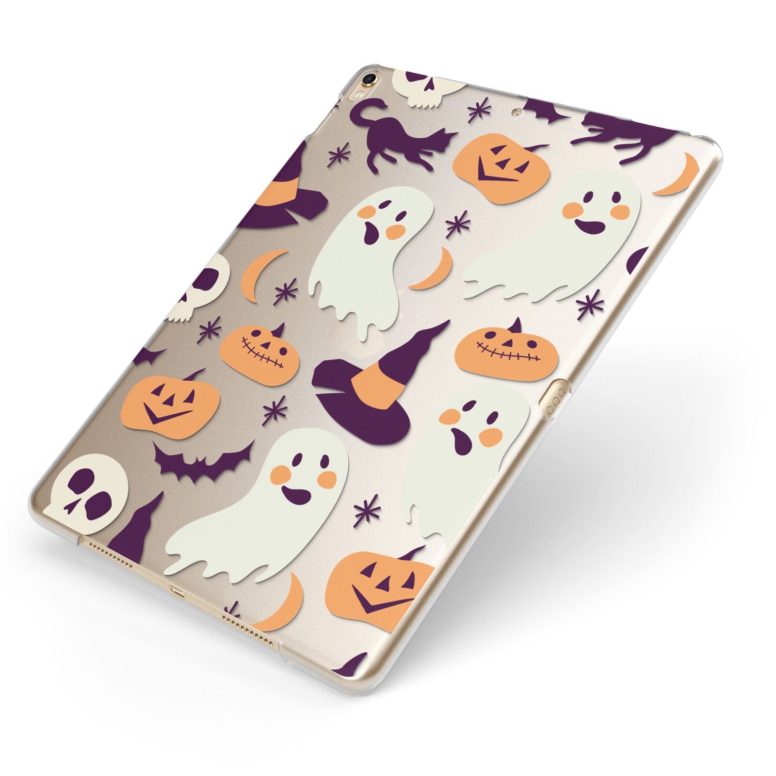 Cute Halloween Illustrations with Transparent Background Apple iPad Case on Gold iPad Side View