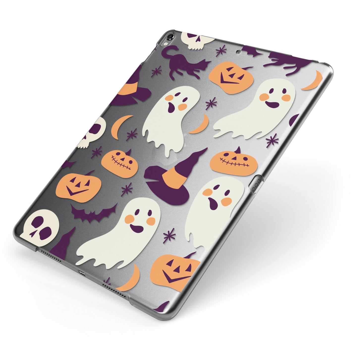 Cute Halloween Illustrations with Transparent Background Apple iPad Case on Grey iPad Side View