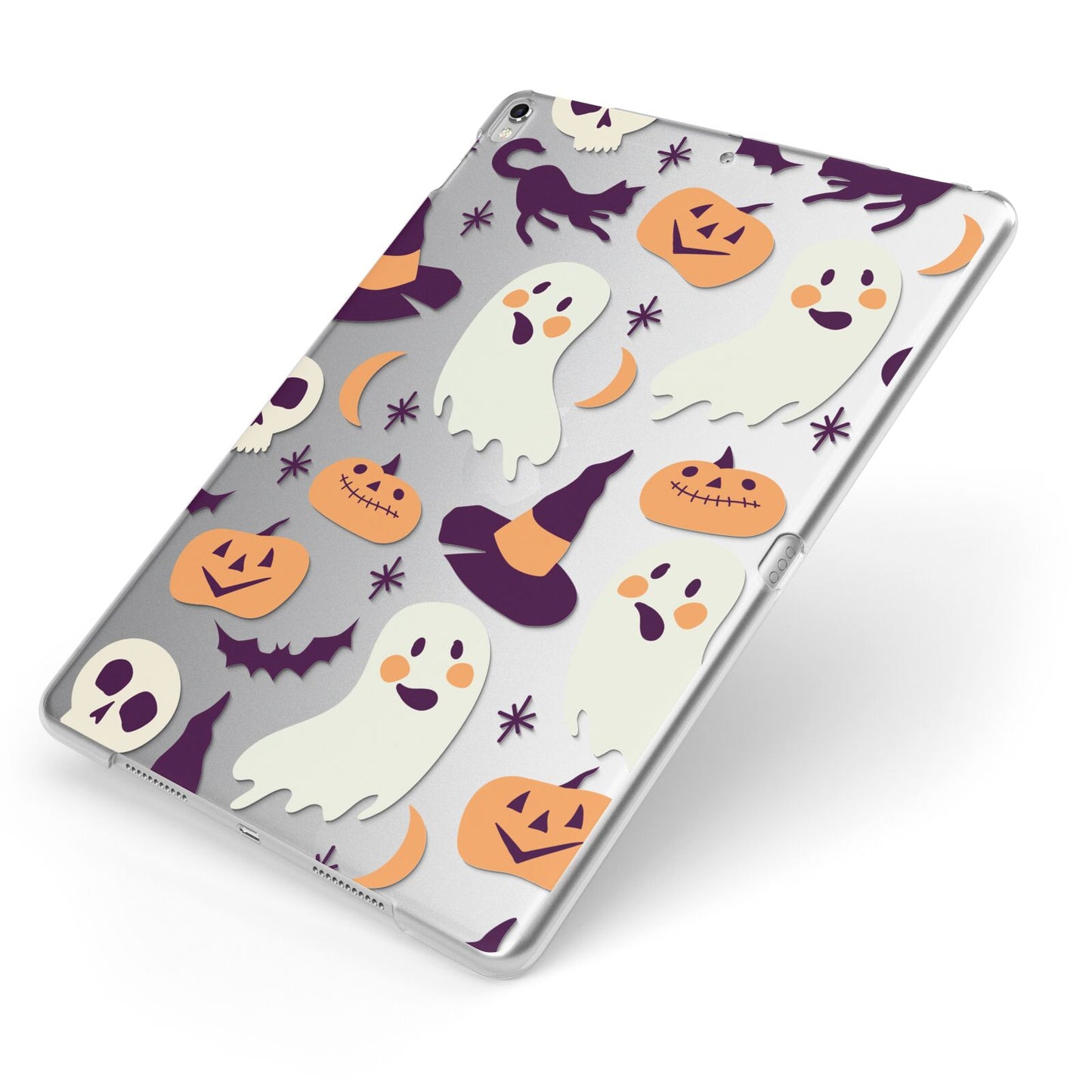 Cute Halloween Illustrations with Transparent Background Apple iPad Case on Silver iPad Side View