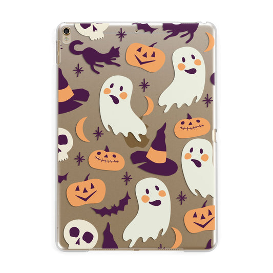 Cute Halloween Illustrations with Transparent Background Apple iPad Gold Case