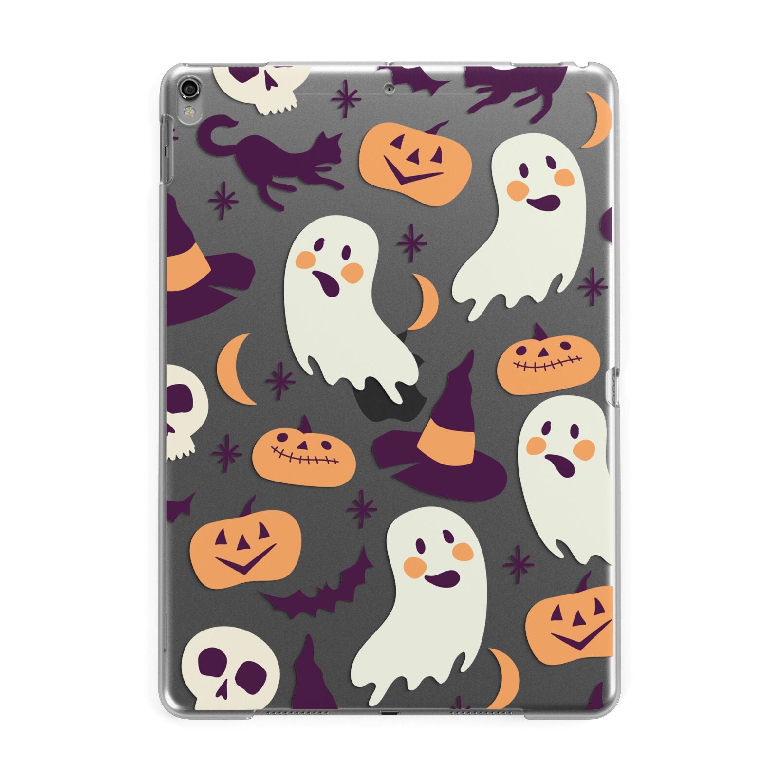 Cute Halloween Illustrations with Transparent Background Apple iPad Grey Case