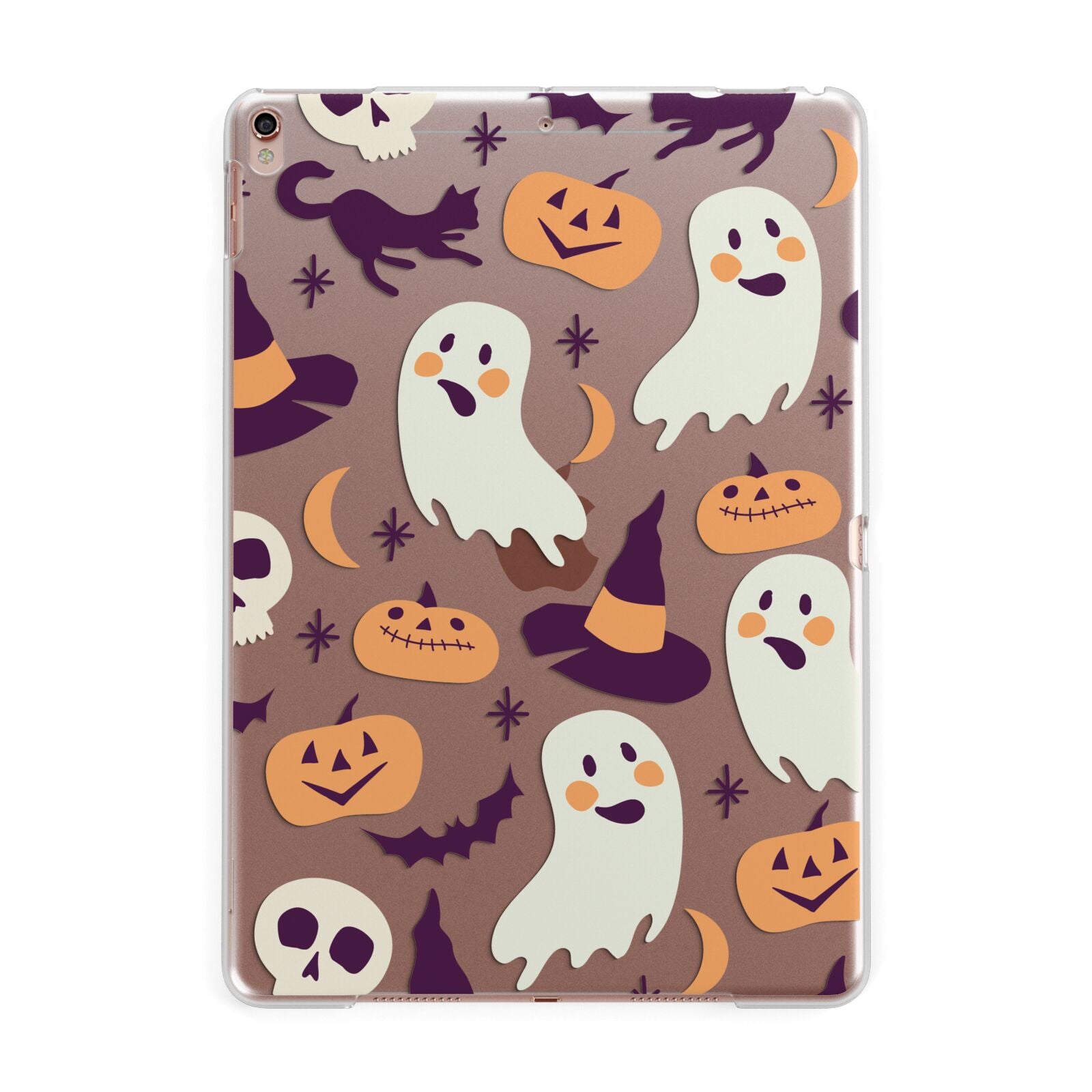 Cute Halloween Illustrations with Transparent Background Apple iPad Rose Gold Case